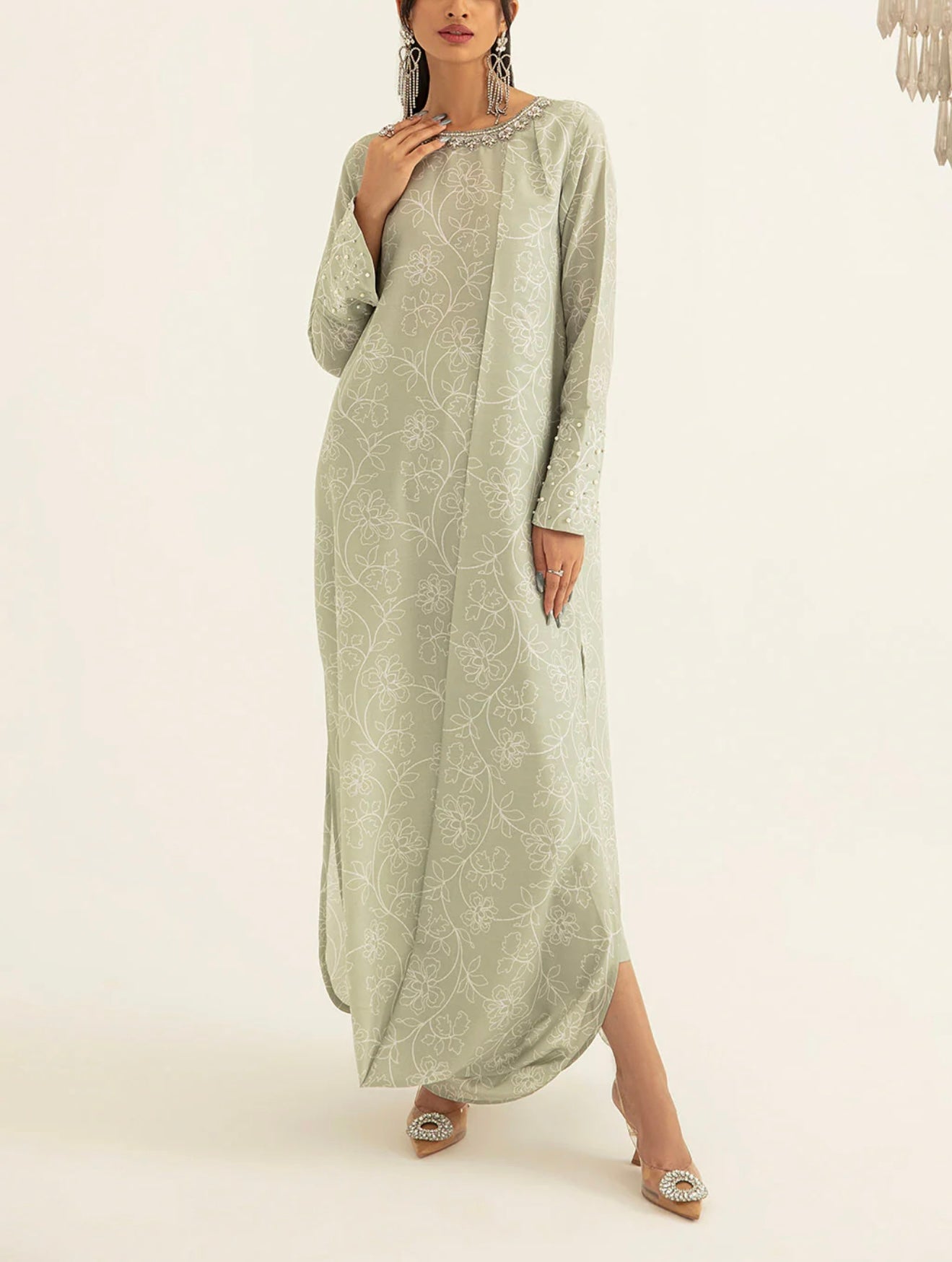 Vanya Apple Green Draped Shirt with Pants