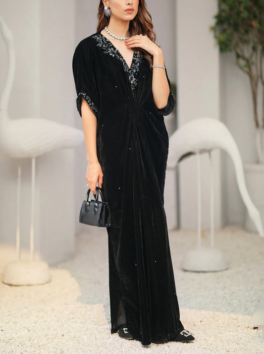 Vanya Black Velvet Kaftan