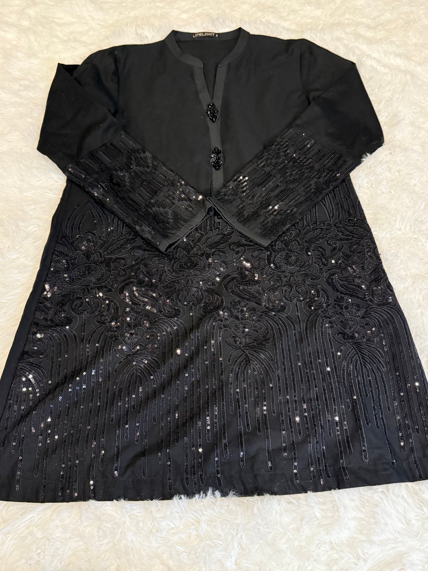 Limelight Black Kameez with Sequins