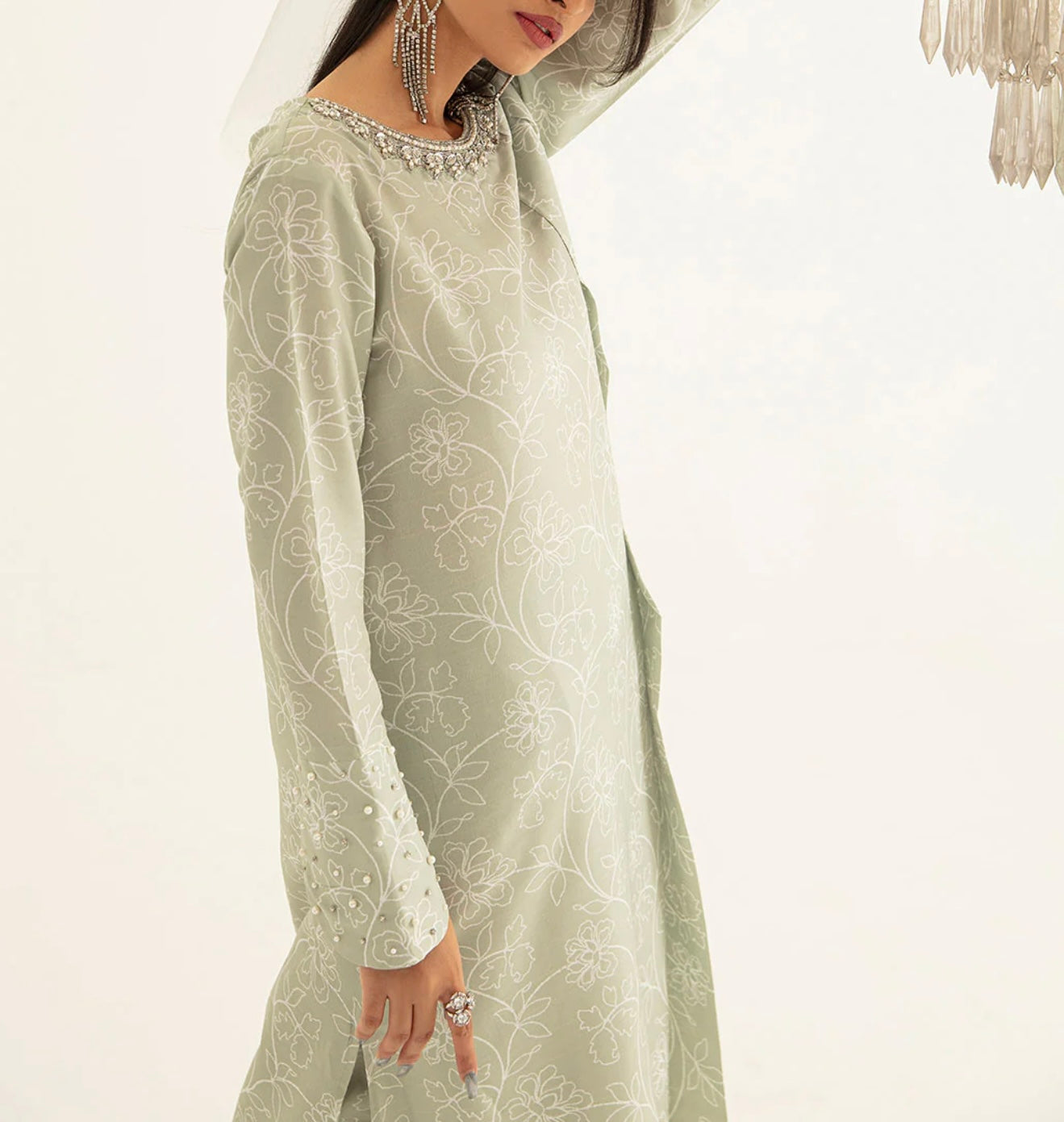 Vanya Apple Green Draped Shirt with Pants