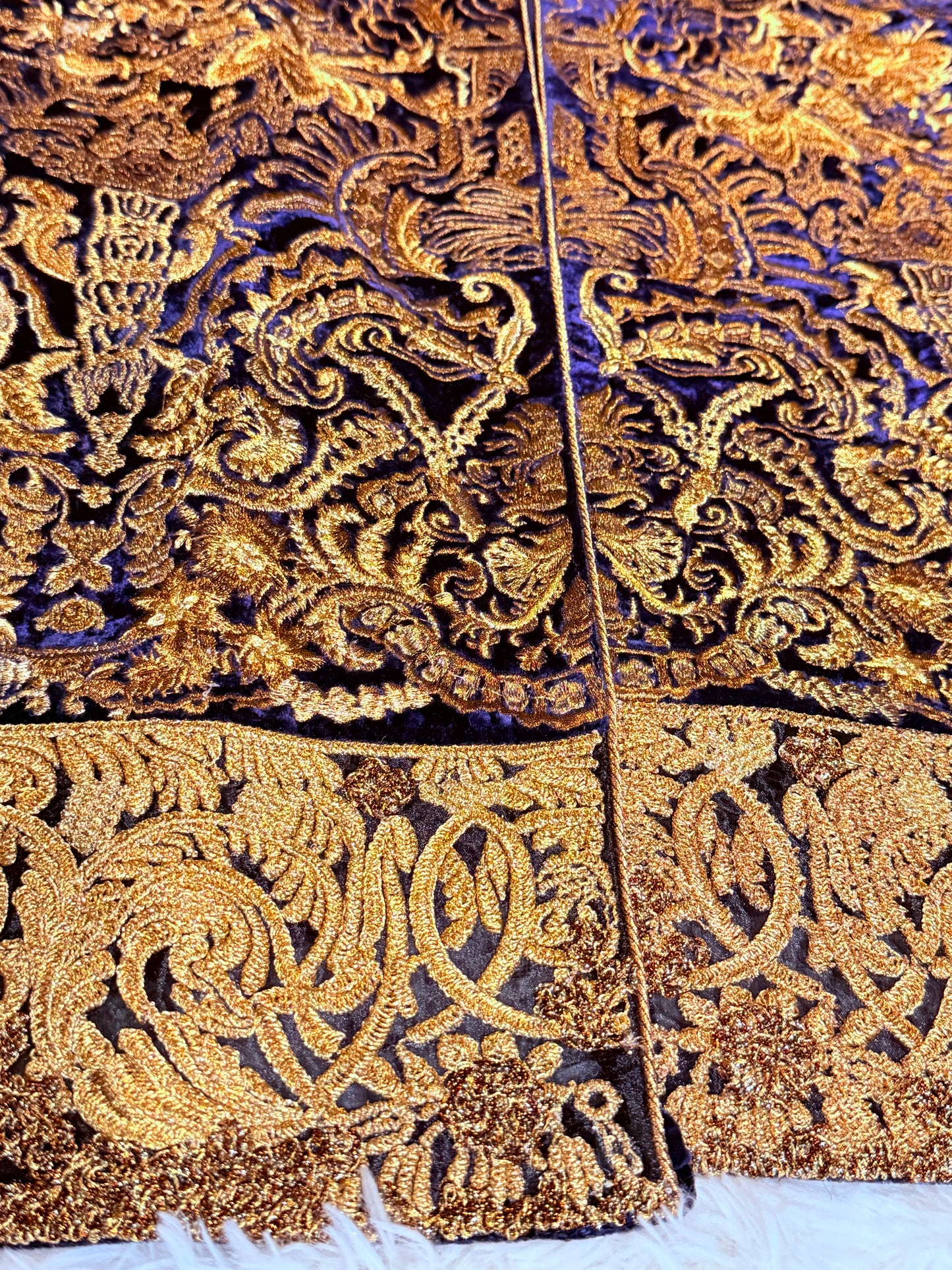 Sana Safinaz Velvet Navy Jacket with Heavy Gold Embroidery