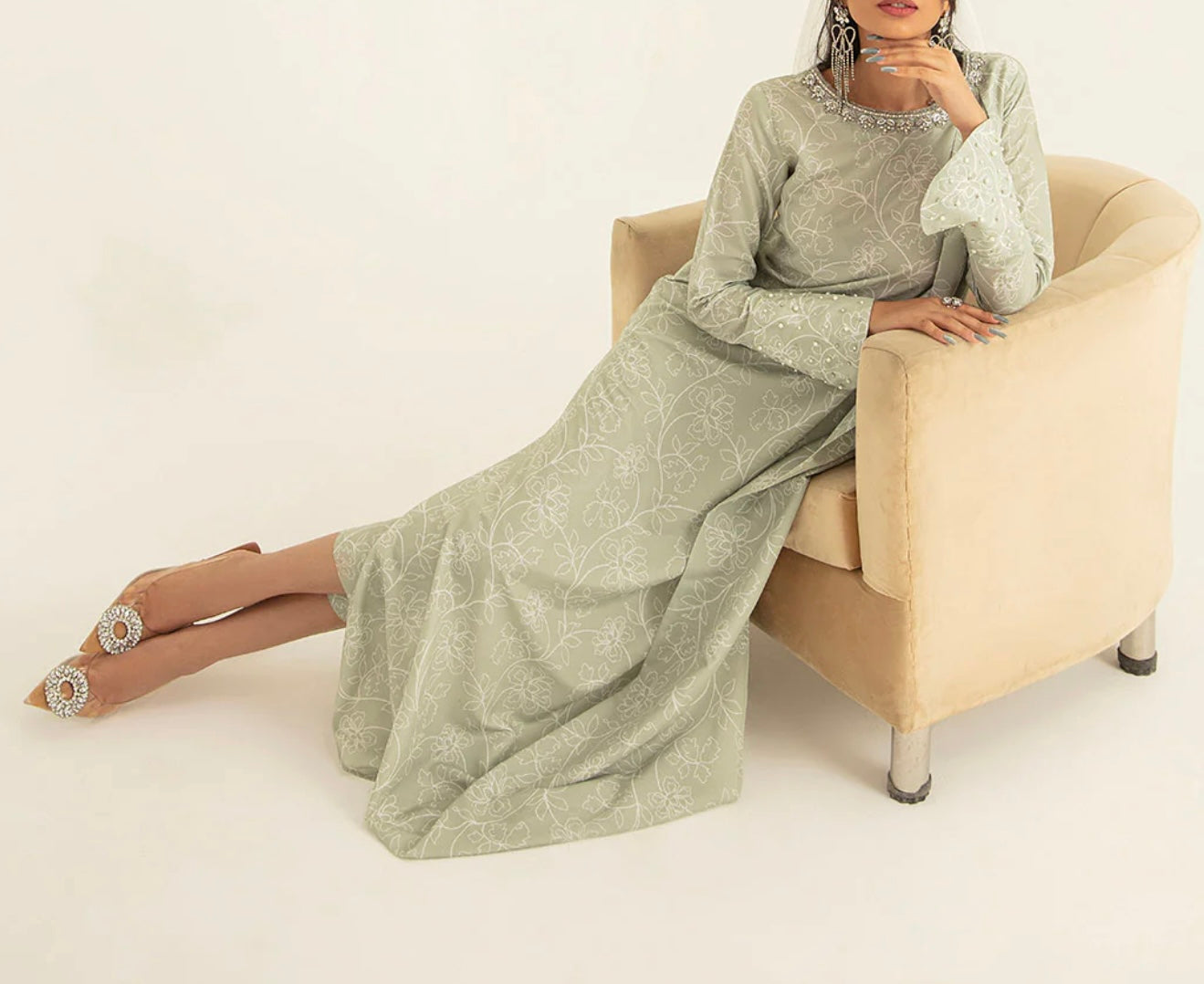 Vanya Apple Green Draped Shirt with Pants
