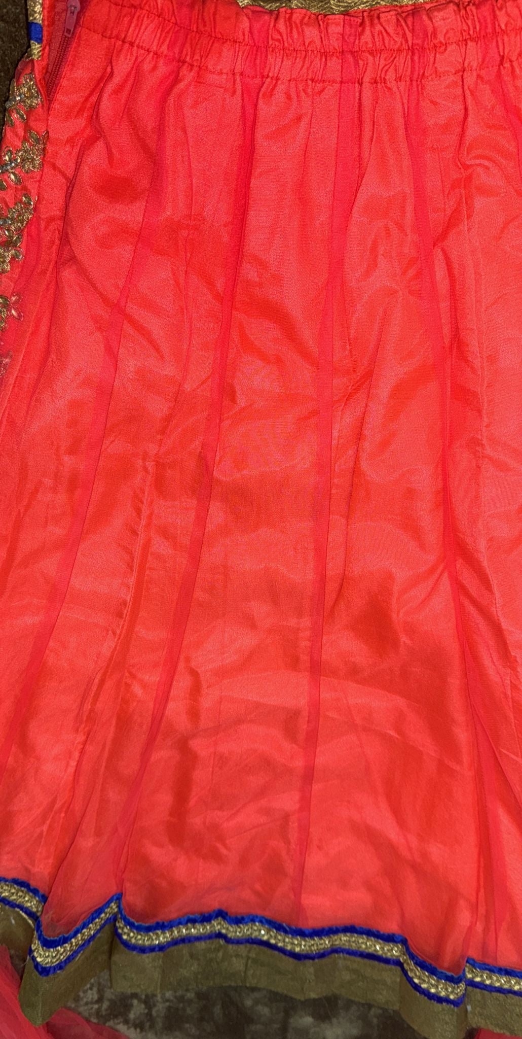 Girls lehnga choli- 8 years old, Pink and Blue with Gold Embellishments