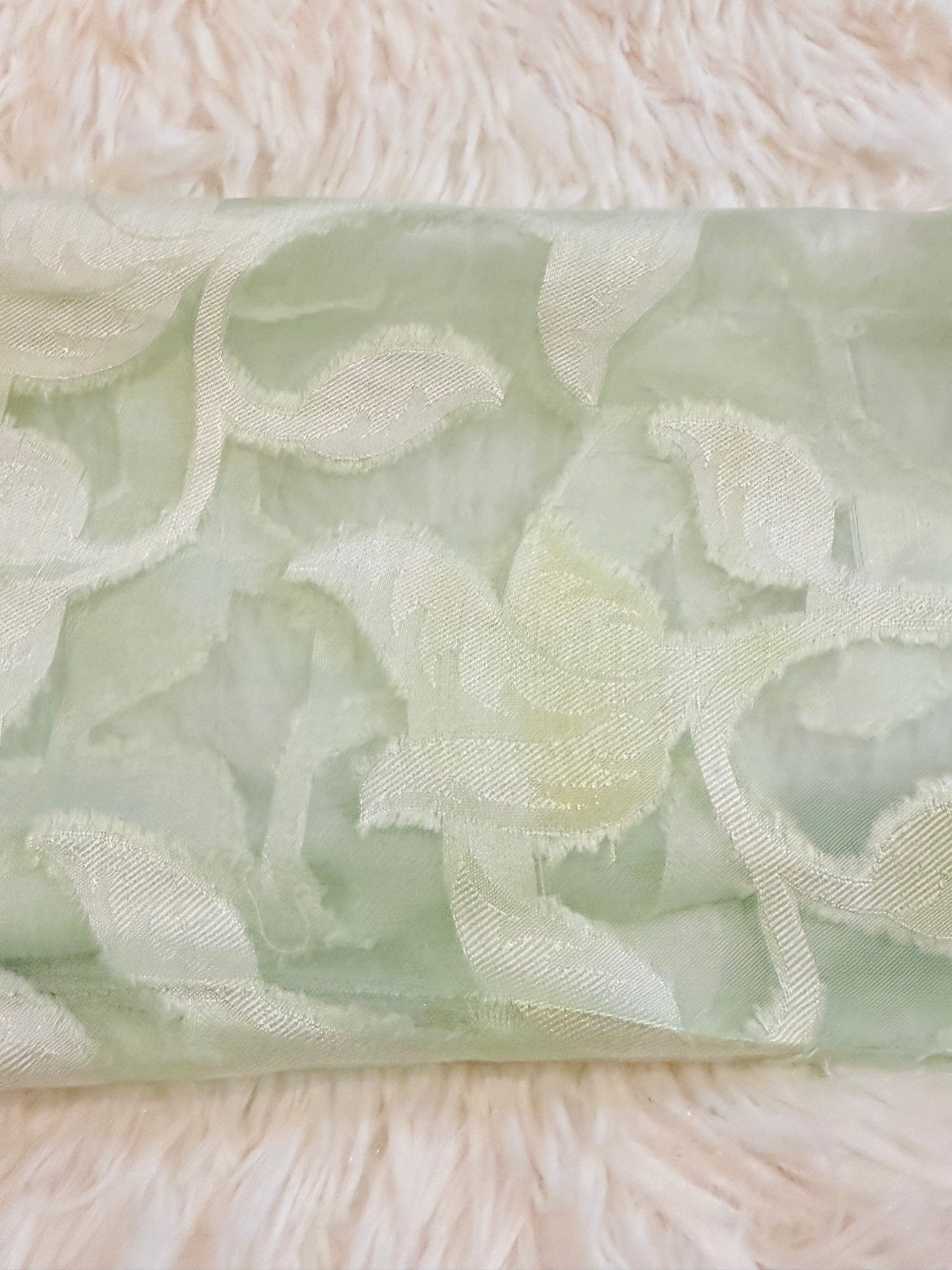 Sana Abbas Muted Seafoam Green Shirt with White Floral Pattern and Seafoam Green Embroidery