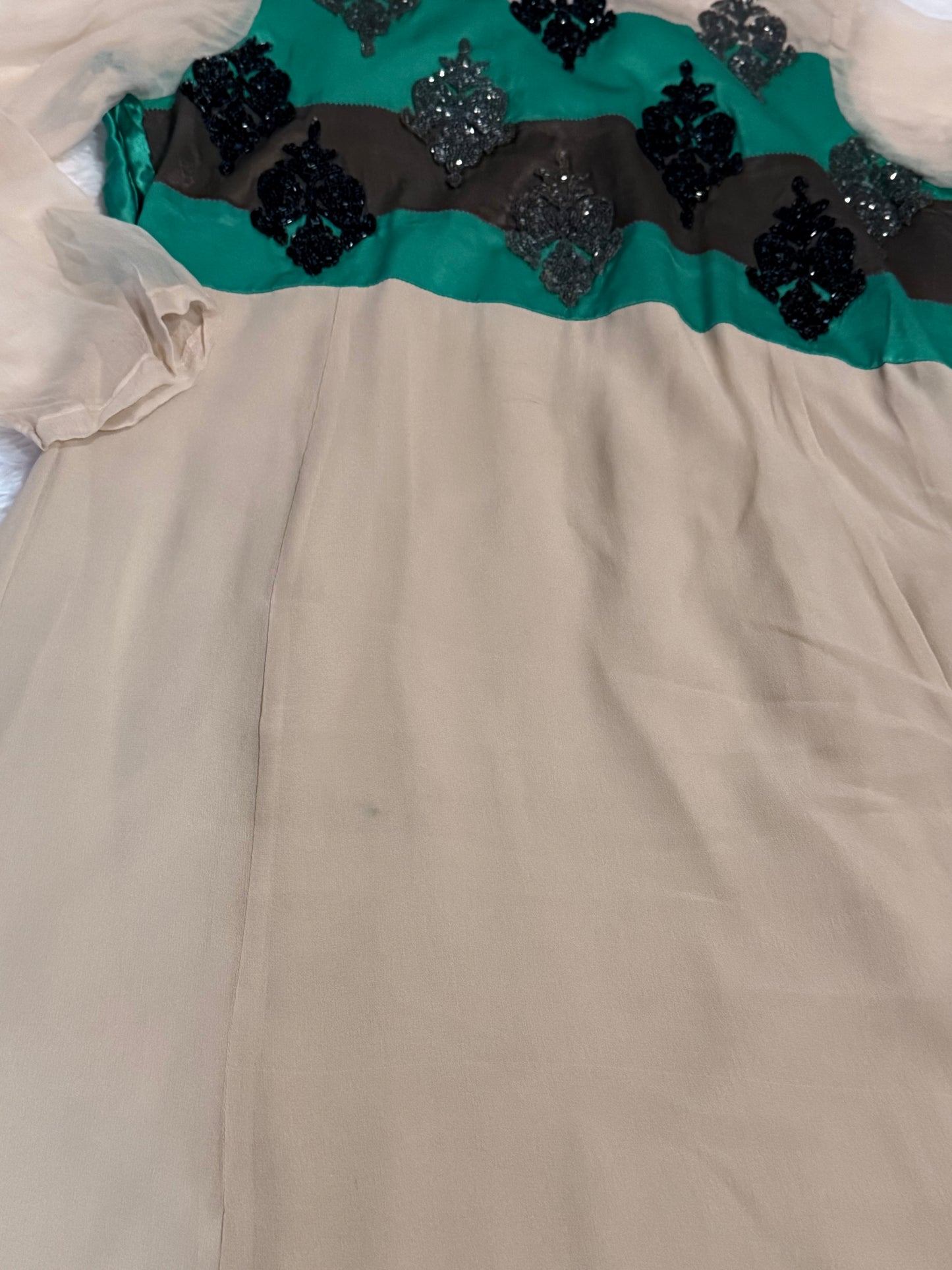 Karma Drop Hem Long Hi-Lo Kameez with with Black Sequins