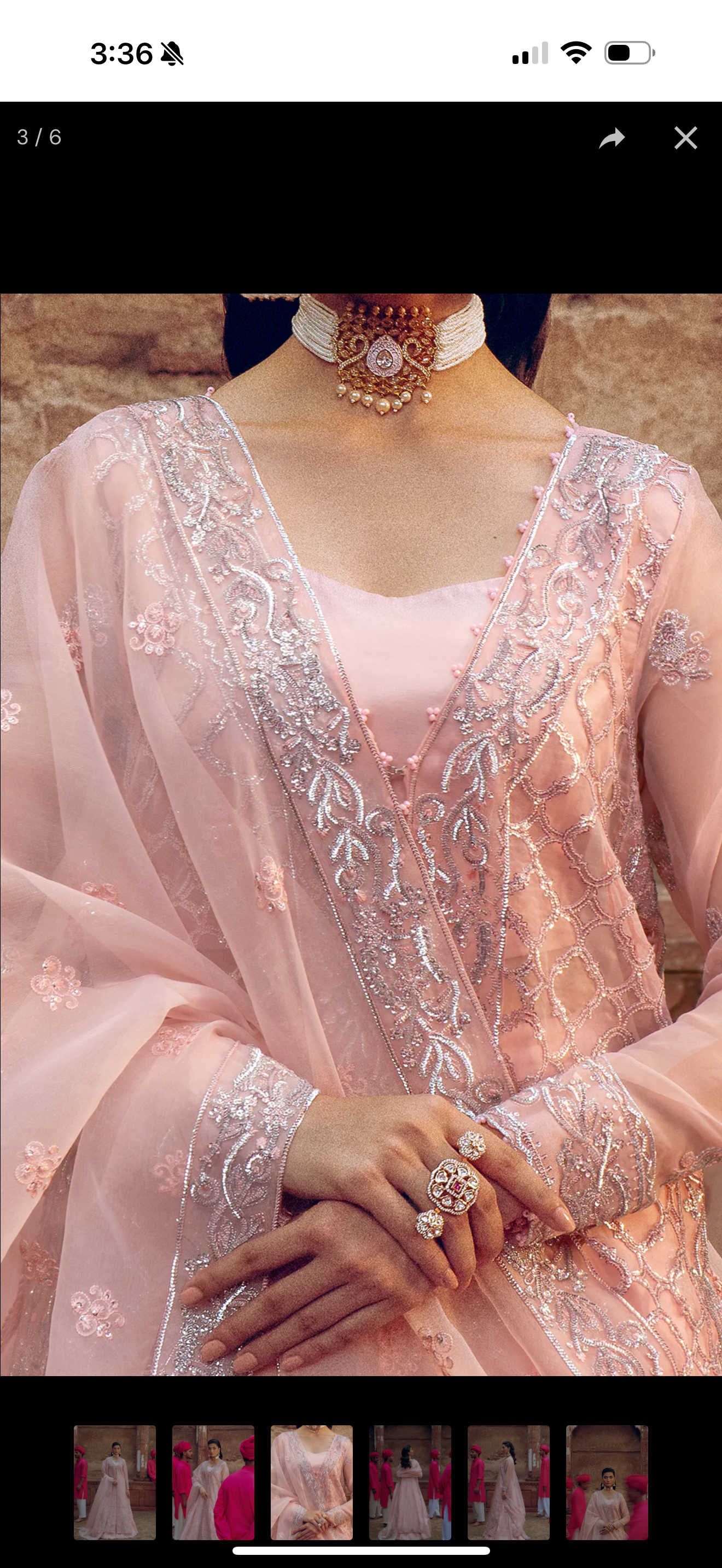 Vanya Pink Anarkali with Embellishments and Embroidery