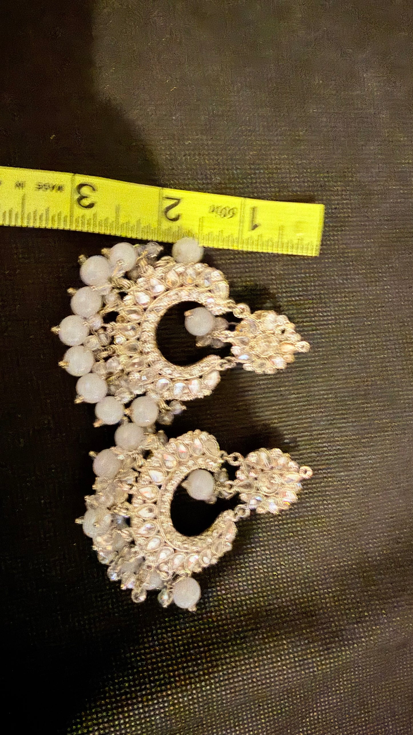 Crystal and Pearl adorned Jhumka's/Earrings