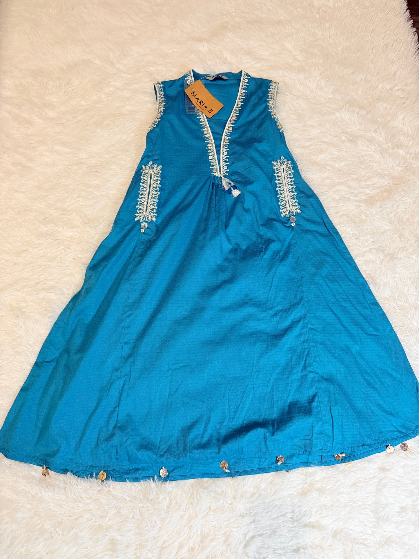 Maria B Girls Cotton 3-piece Suit with Tulip Shalwar, New with Tags