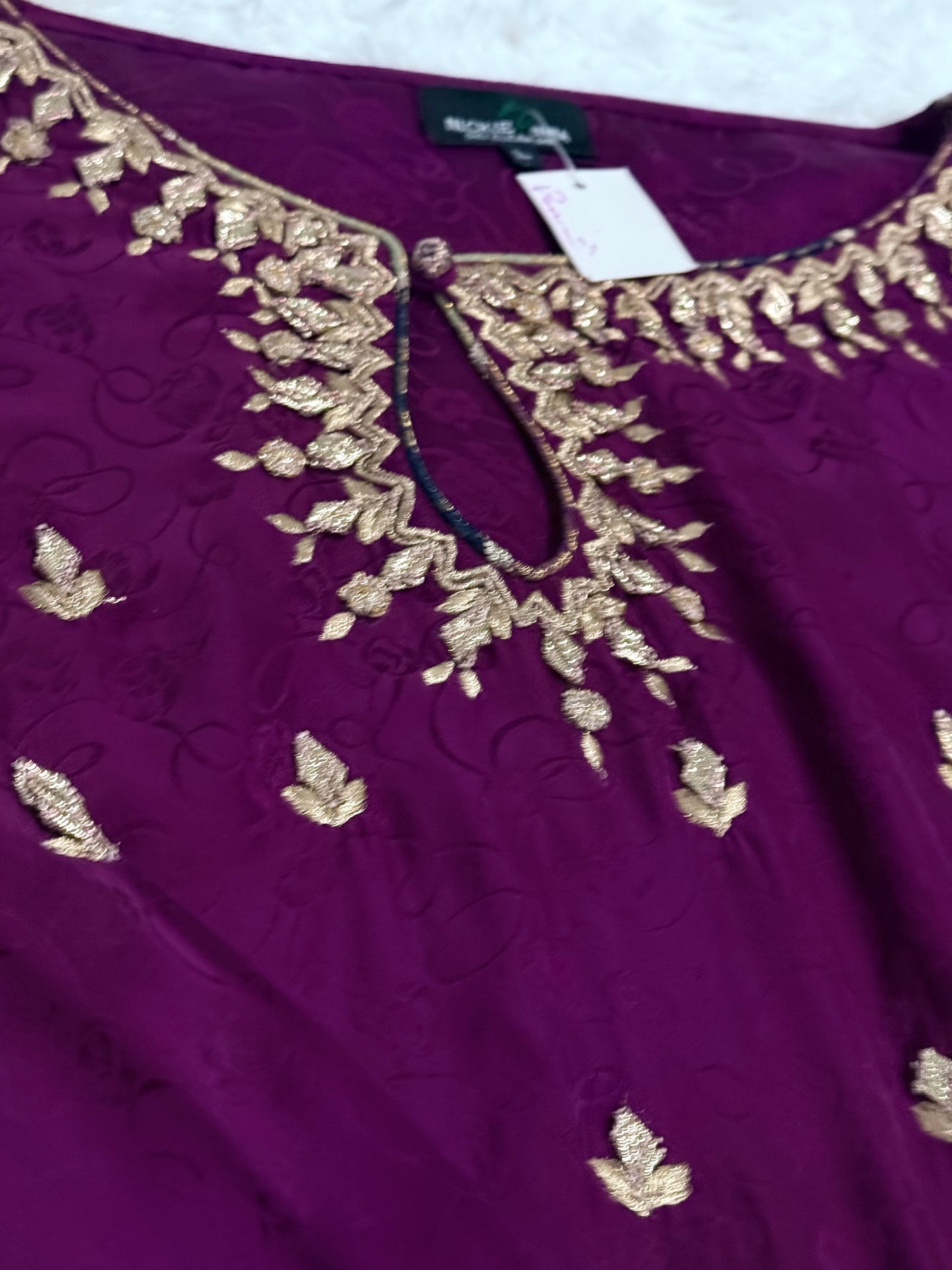 Nickie Nina Plum Formal Shirt with Tulip Shalwar