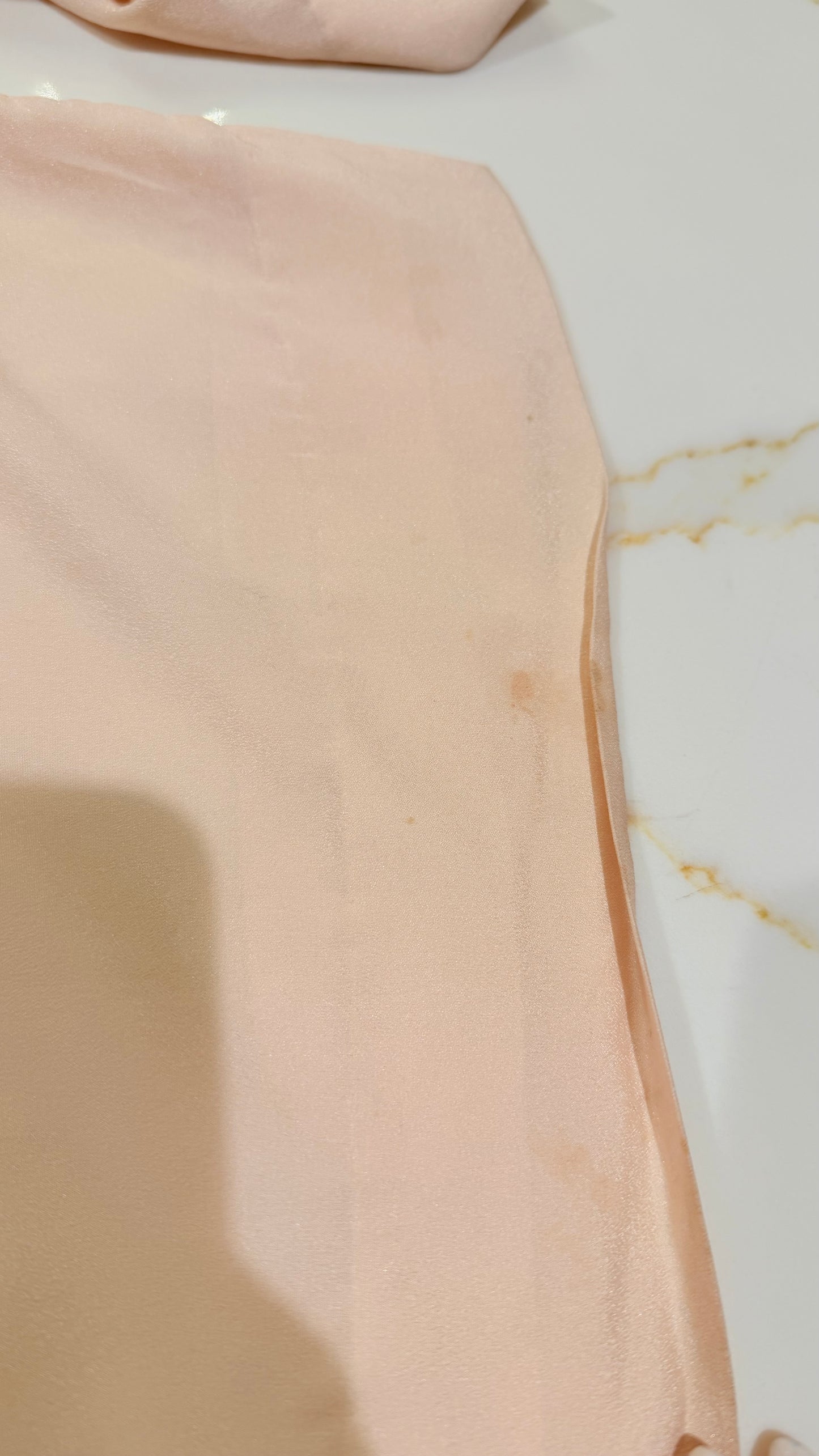 Leisure Club Soft Pink A-line Chiffon Shirt with Heavy Bead and Crystal work on Neckline.