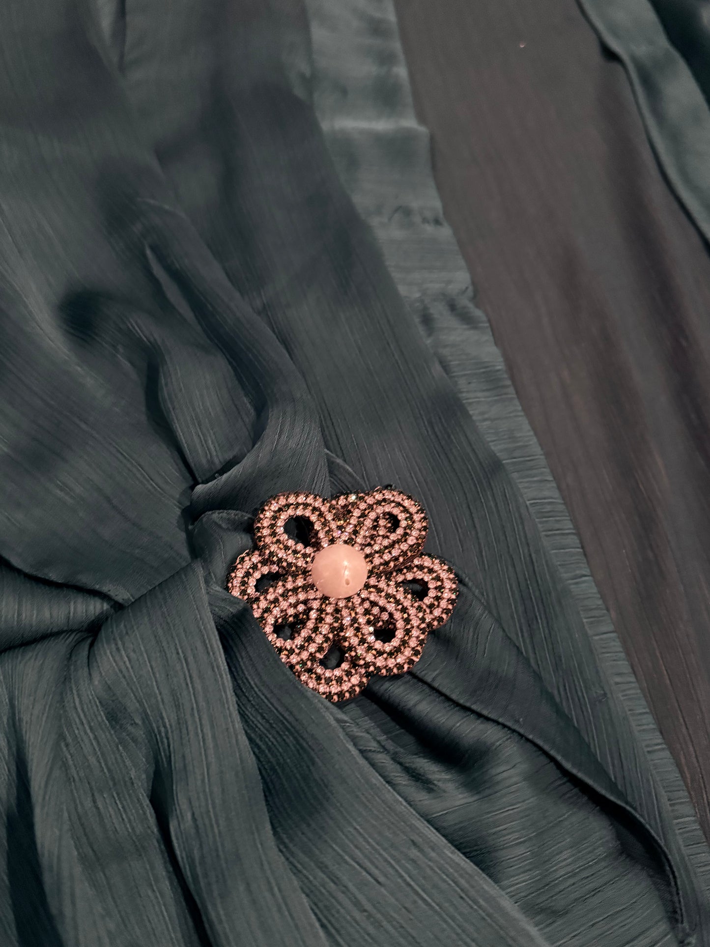 Rozina Munib Fusion Suit in Green with Accent on Sleeves