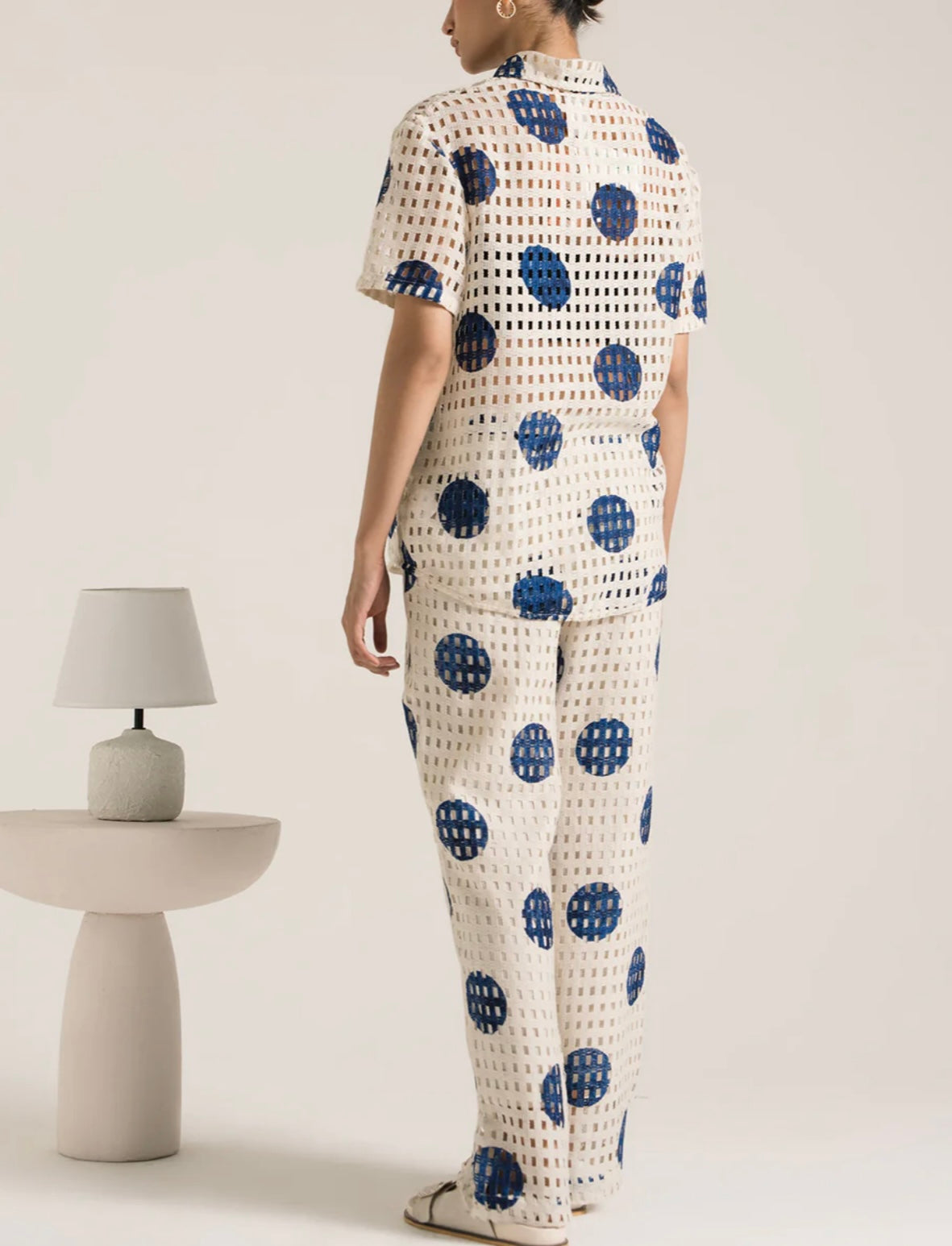 ETHNC Textured Navy Suit Co-ord Set