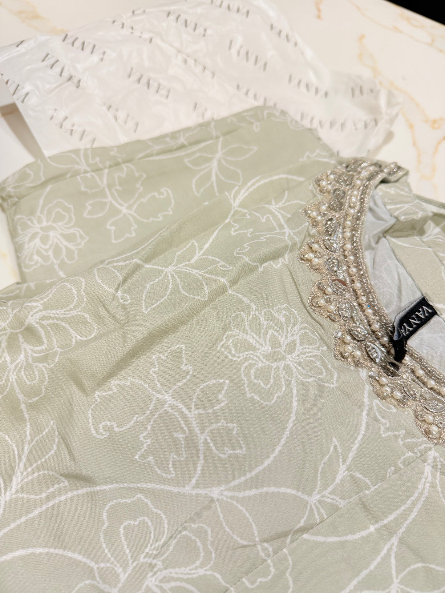 Vanya Apple Green Draped Shirt with Pants