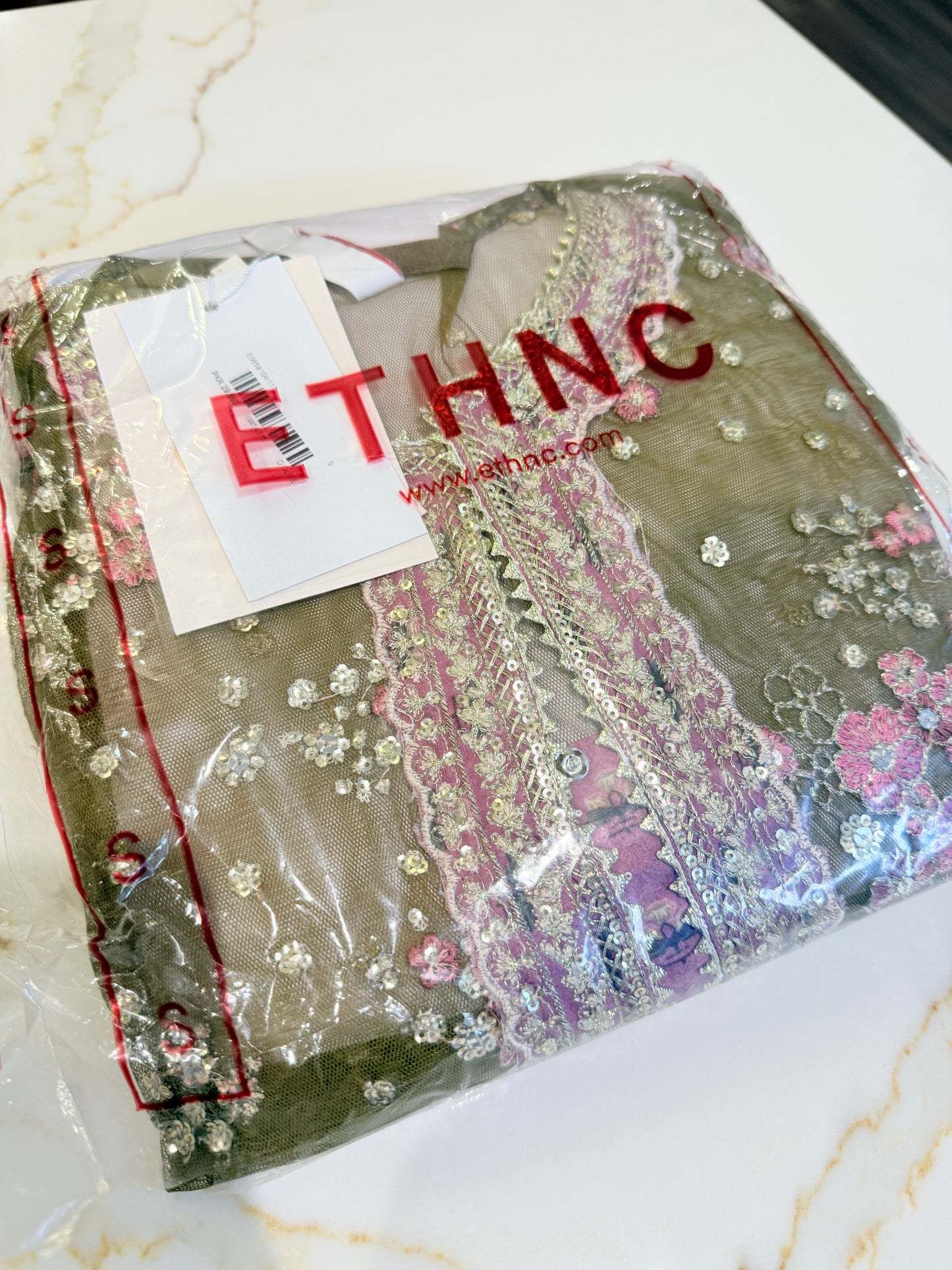 ETHNC Olive Formal Suit with Embroidery & Details, New with Tags