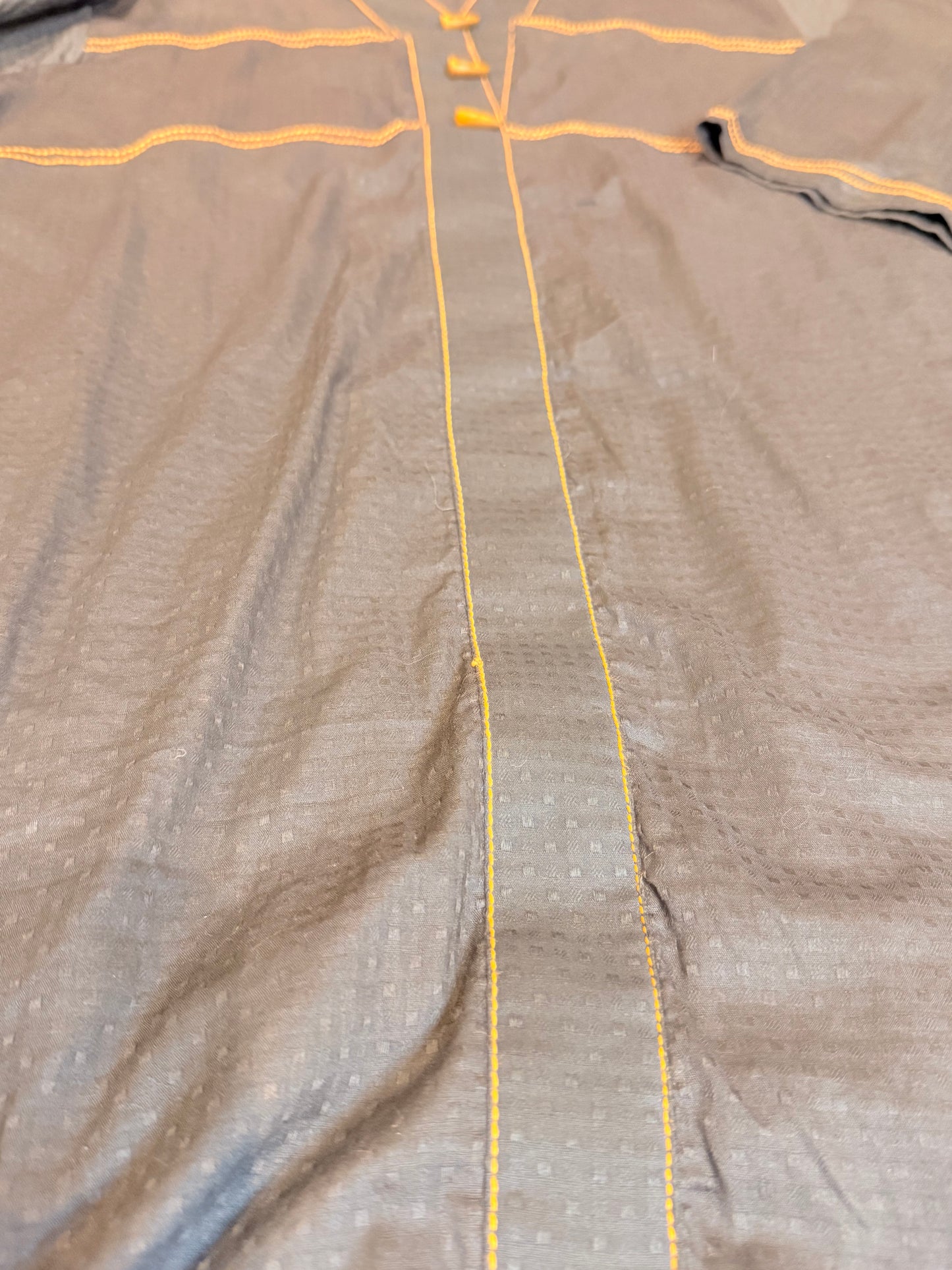 Sapphire Dark Green Shirt with Yellow Embroidery