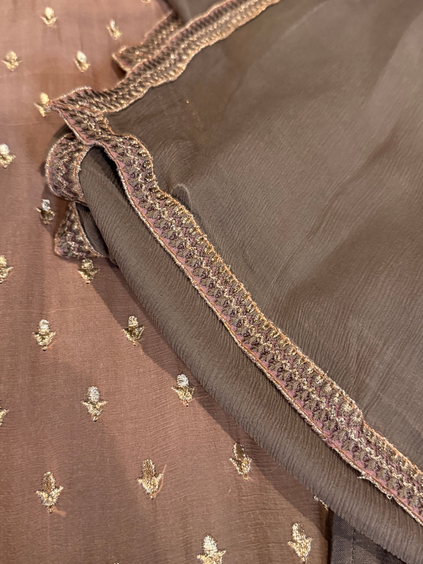 Baroque Chiffon Heavily Embroidered Shirt with Pants and Full Dupatta