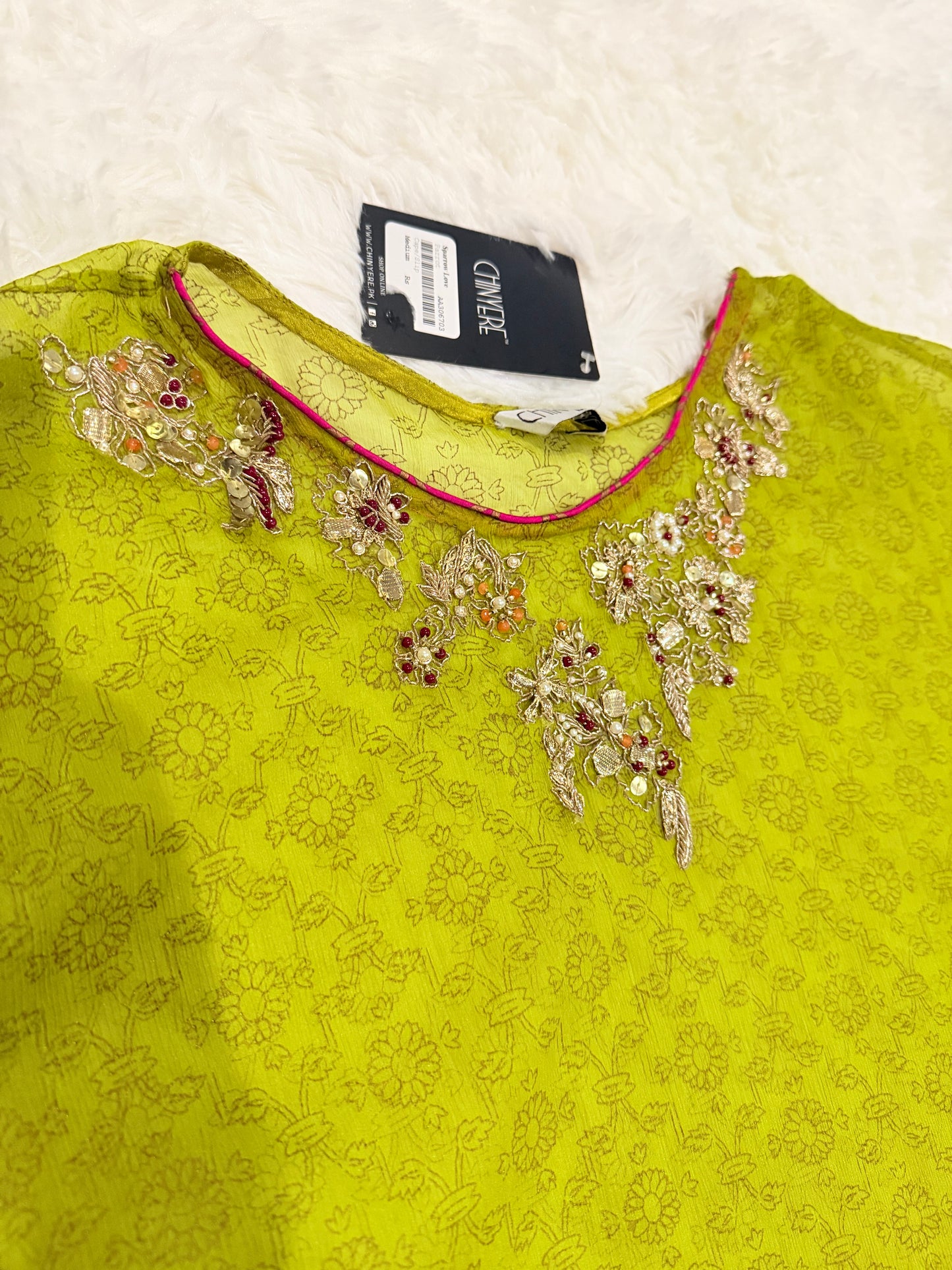 Chinyere Kurta Formal Shirt with Metallic Work and Sequins
