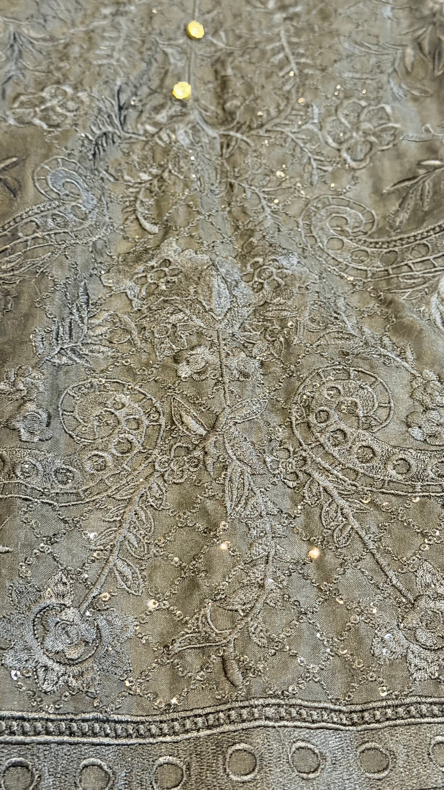 4 Piece Black Embroidered Suit with pearl details and sequins