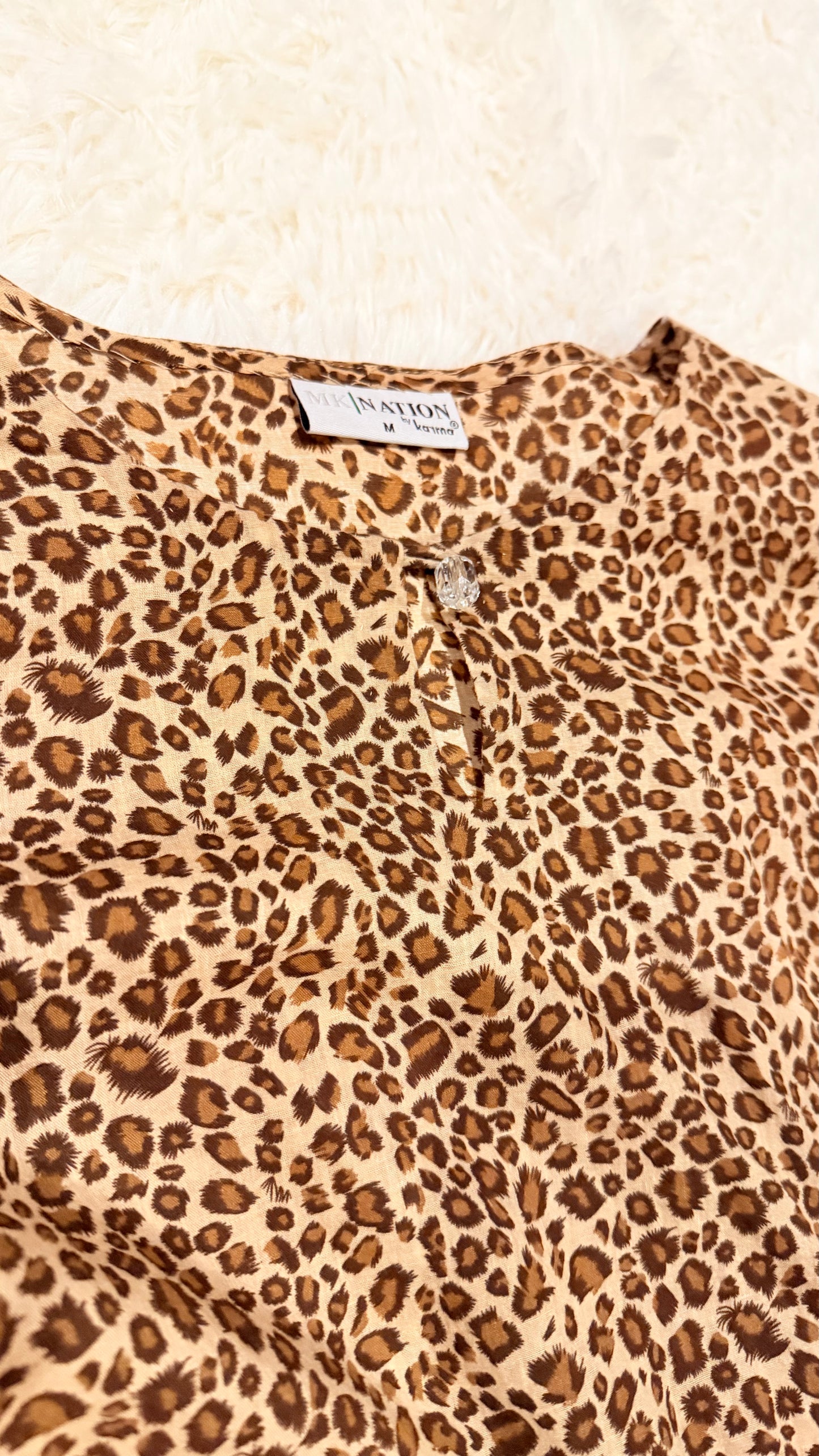 Karma Nation Animal Print Lawn Kurta with Silk Border