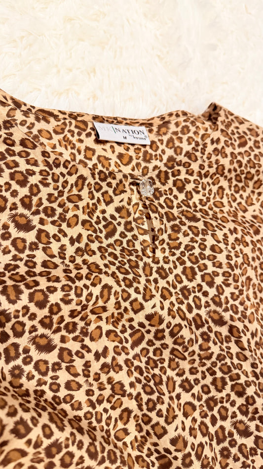 Karma Nation Animal Print Lawn Kurta with Silk Border