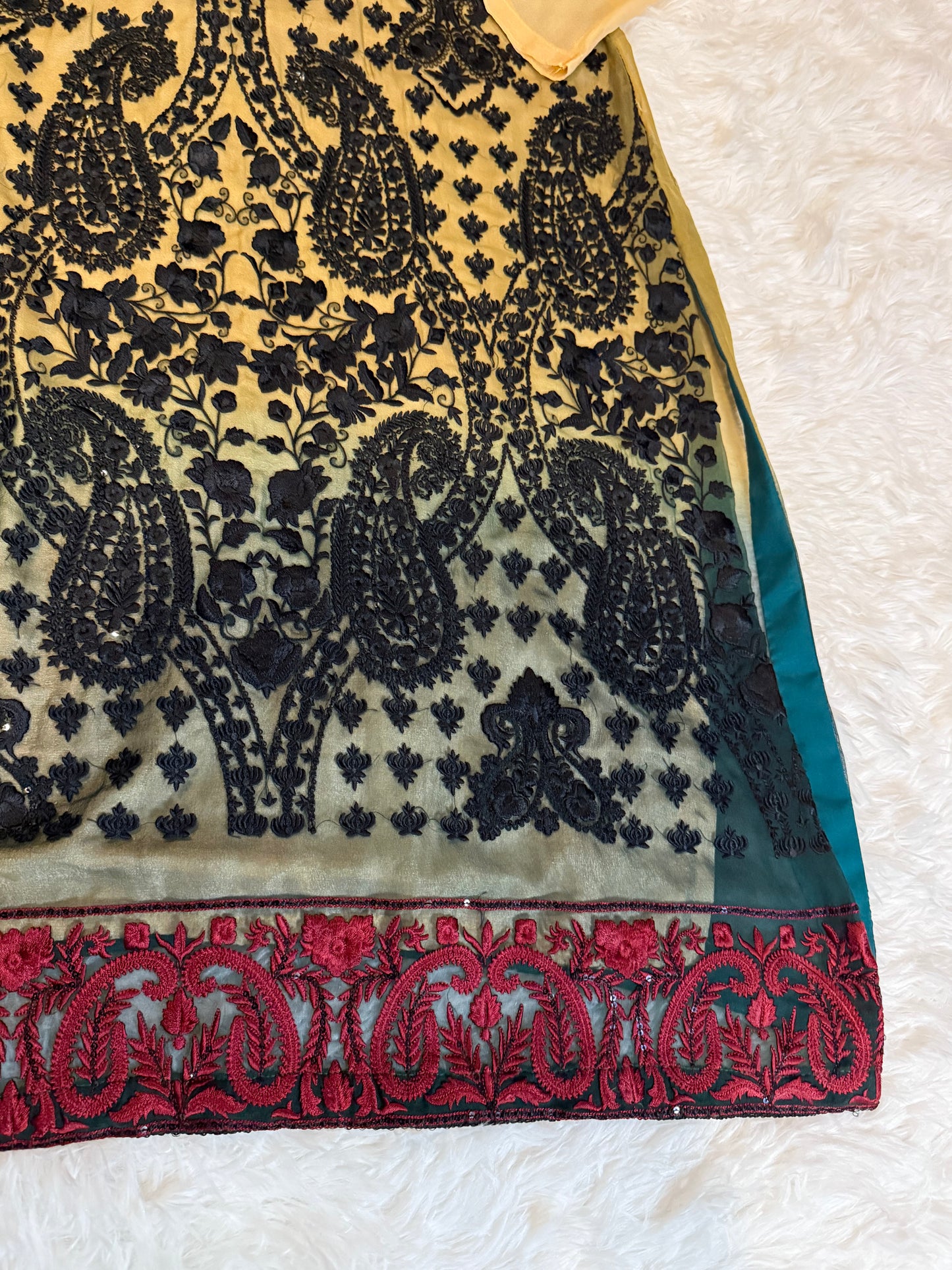 Threads & Motifs heavily embroidered Kameez with matching Chiffon Dupatta