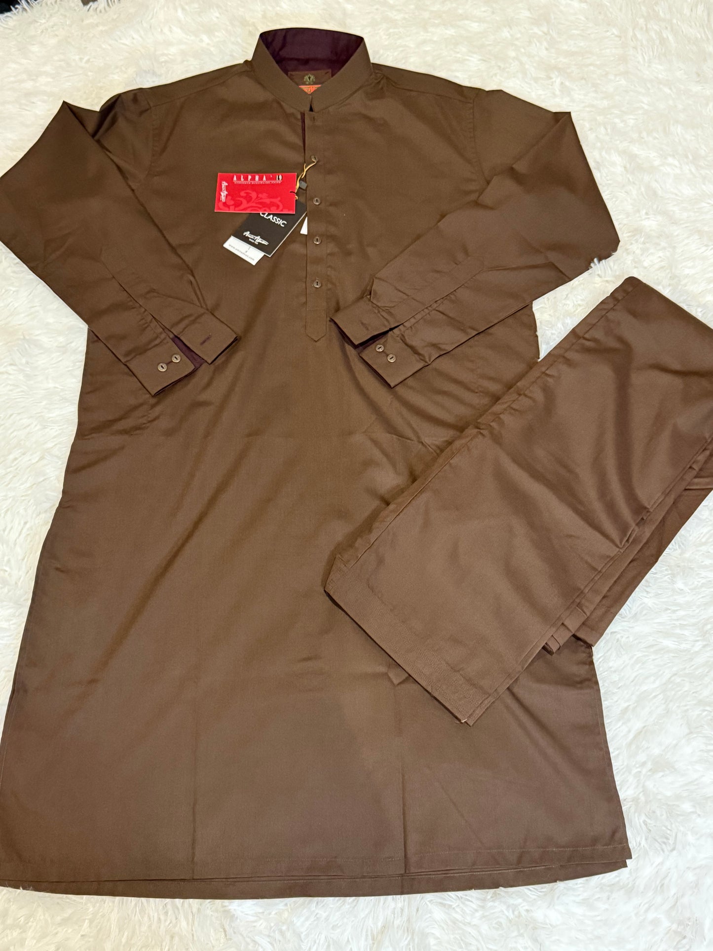 Amir Adnan Chocolate Brown Shalwar Kameez