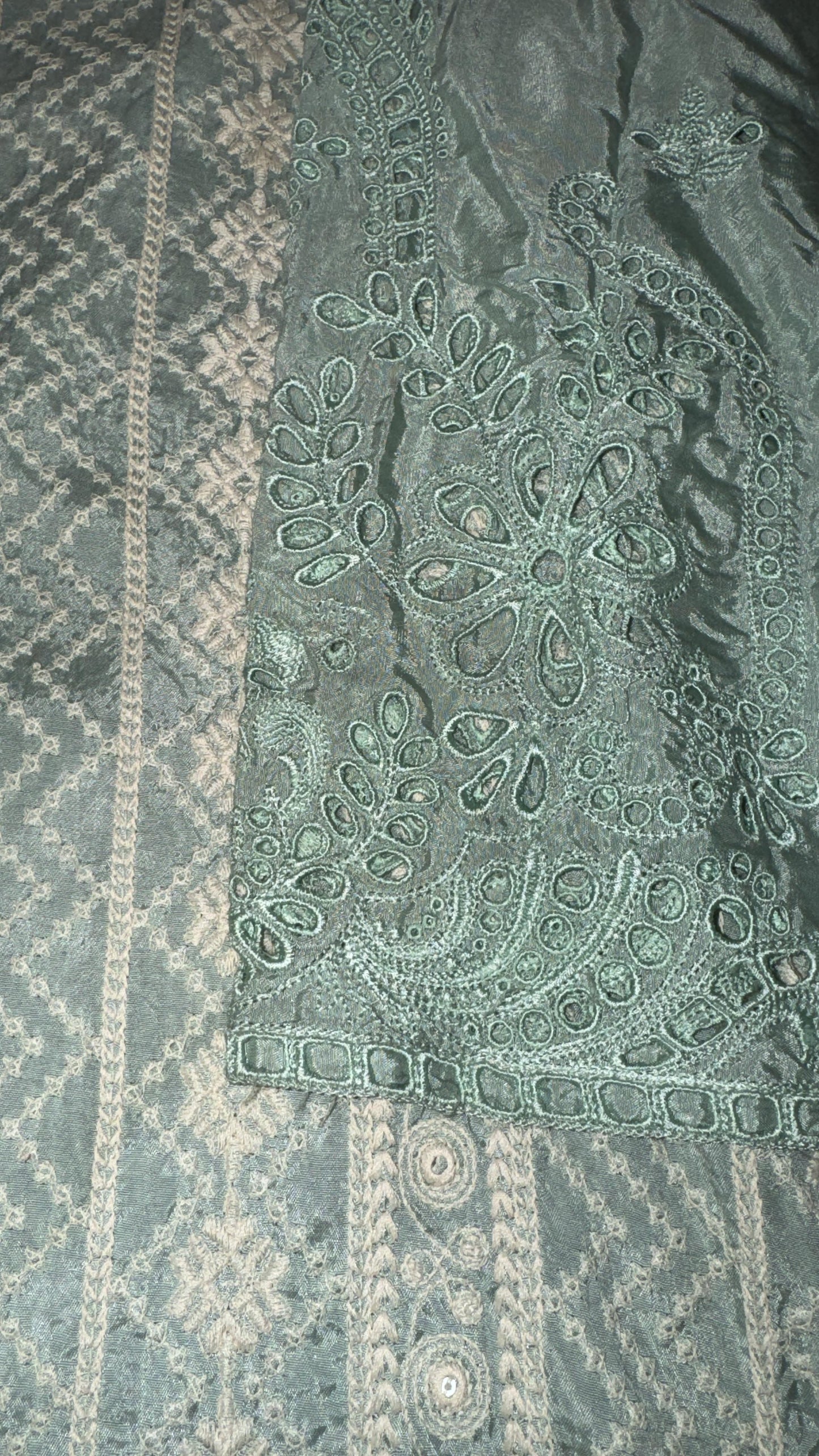 Limelight Kurta Light Turquoise with White Embroidery, Sequins and Silver Embellishments