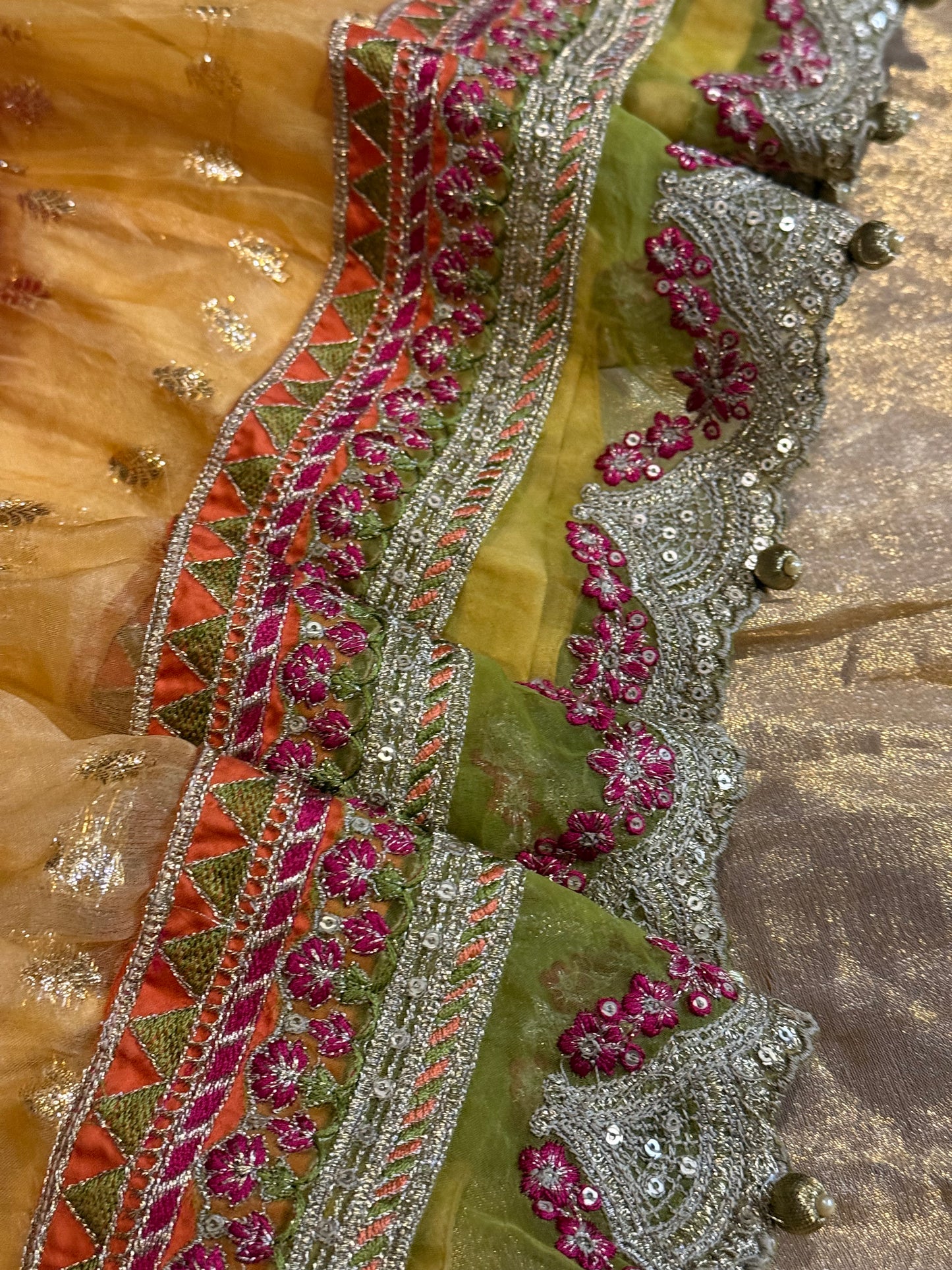 Maria B Yellow Sharara Suit with Dupatta (Girls)