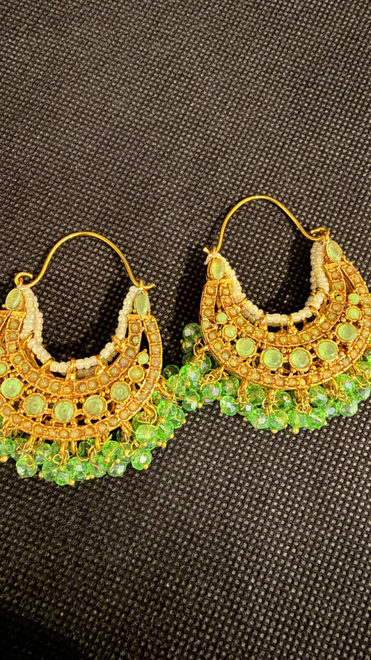 Crystal and Pearl Double Sided Traditional Earrings