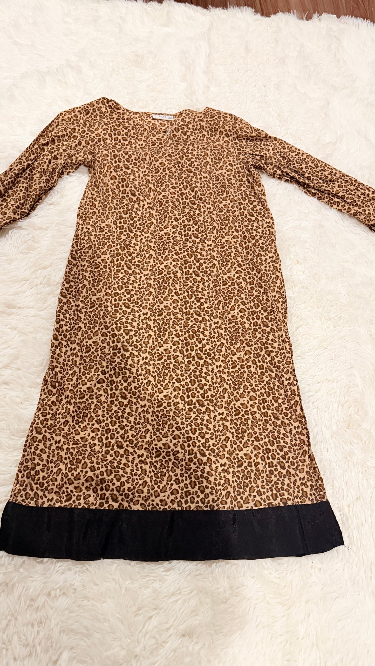 Karma Nation Animal Print Lawn Kurta with Silk Border