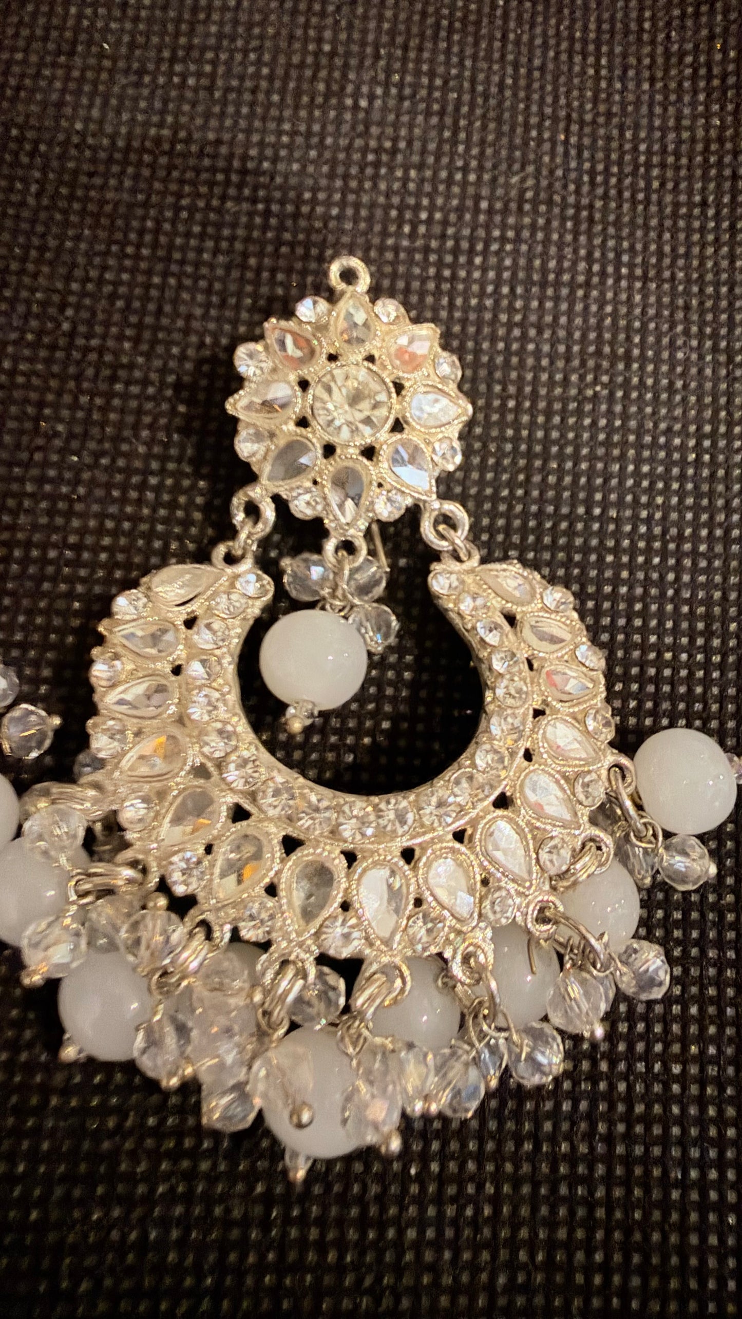 Crystal and Pearl adorned Jhumka's/Earrings
