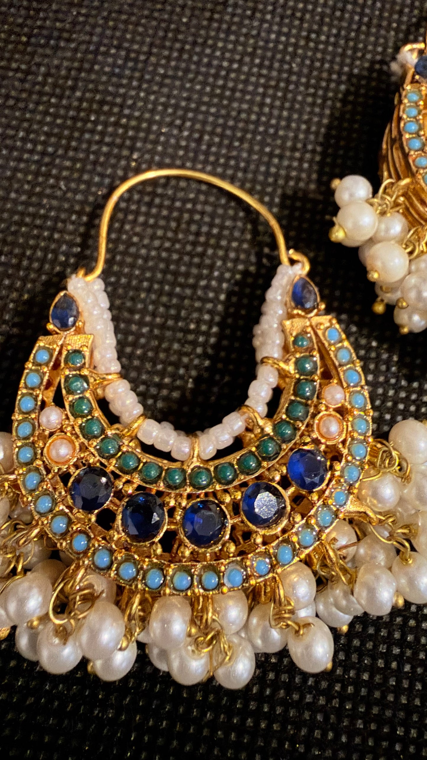 Crystal and Pearl Double Sided Traditional Earrings