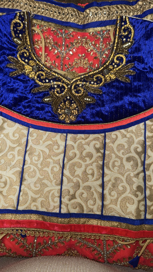 Girls lehnga choli- 8 years old, Pink and Blue with Gold Embellishments