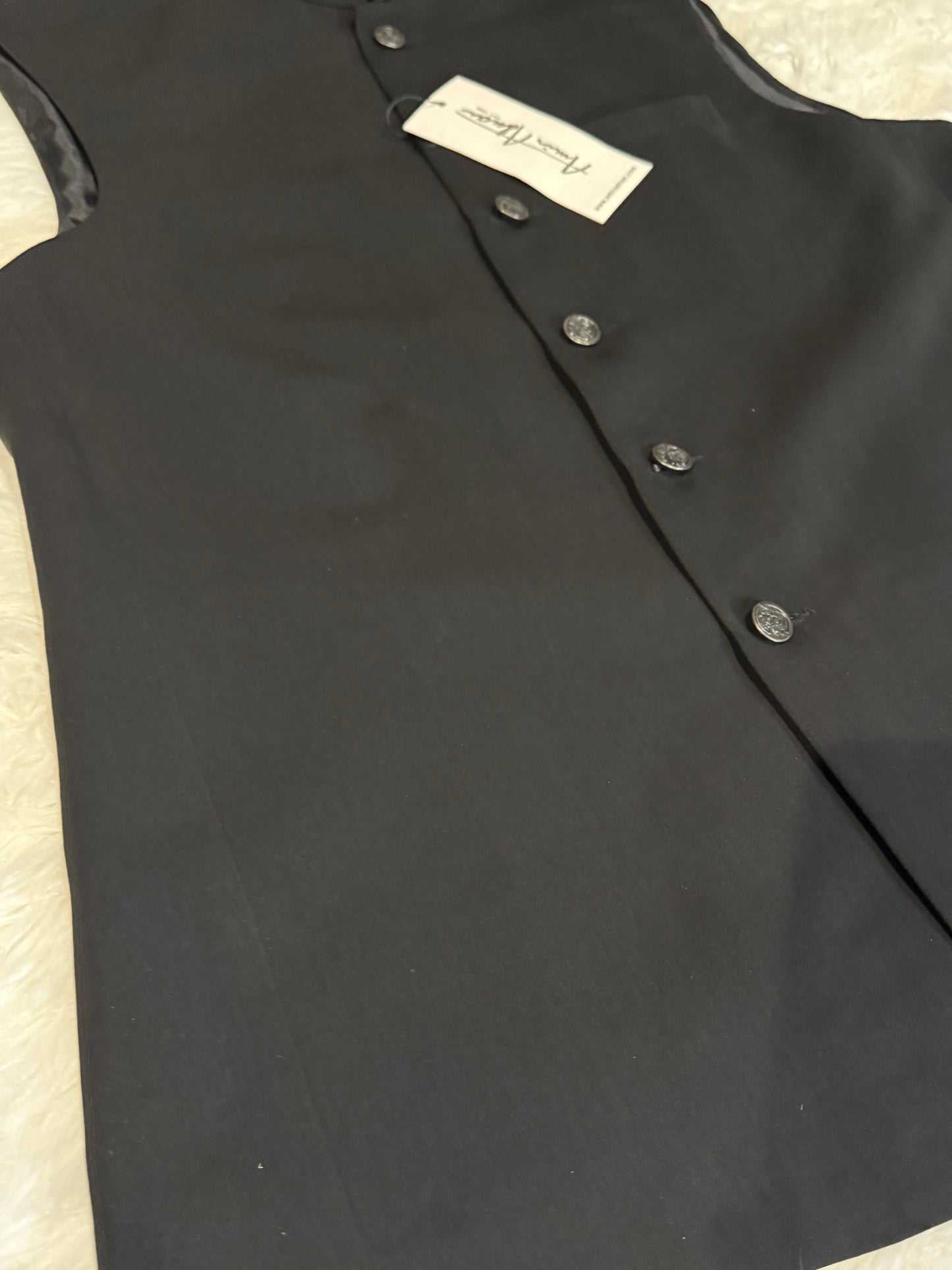 Amir Adnan Black Waistcoat with Black Buttons