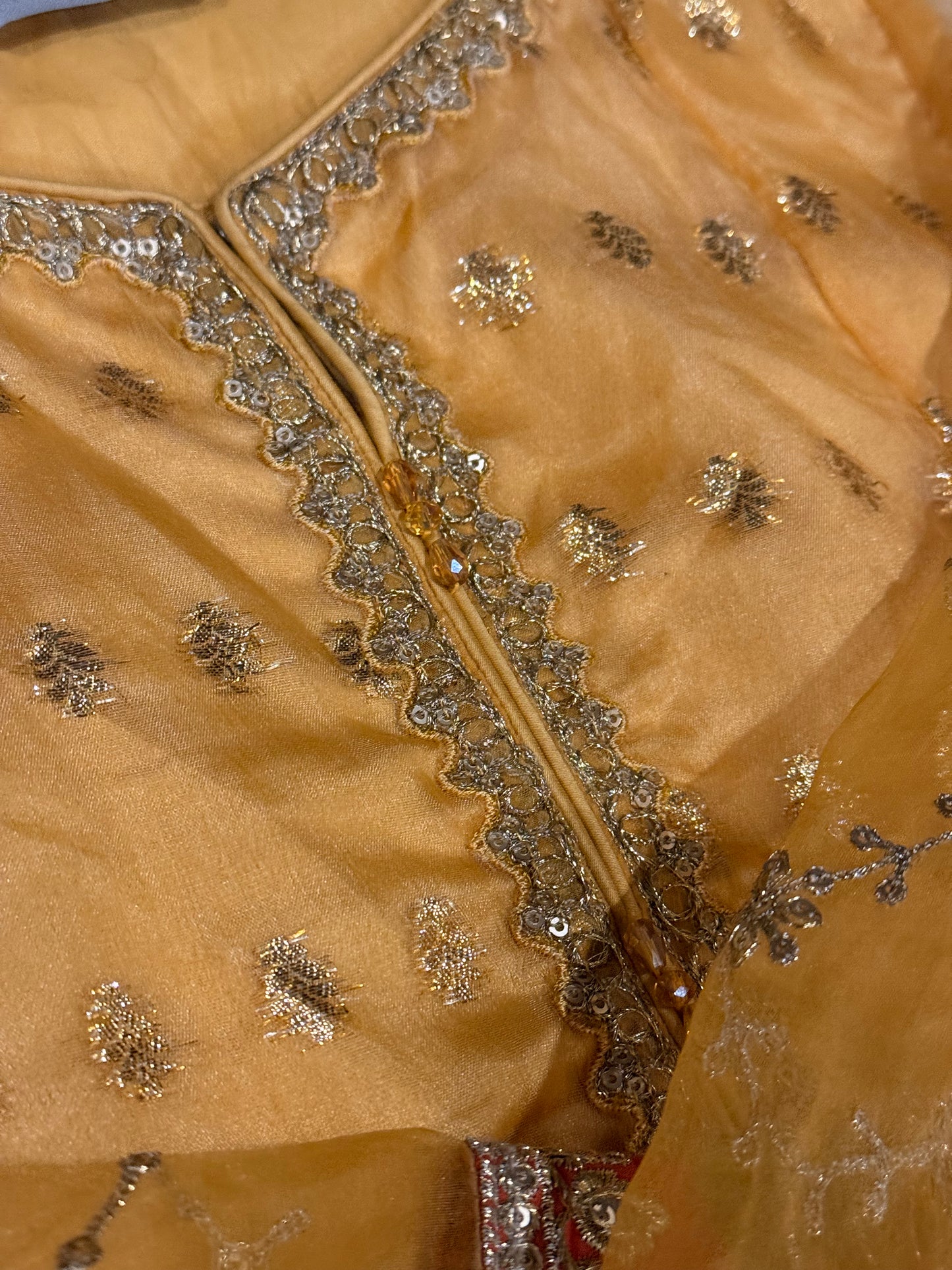 Maria B Yellow Sharara Suit with Dupatta (Girls)