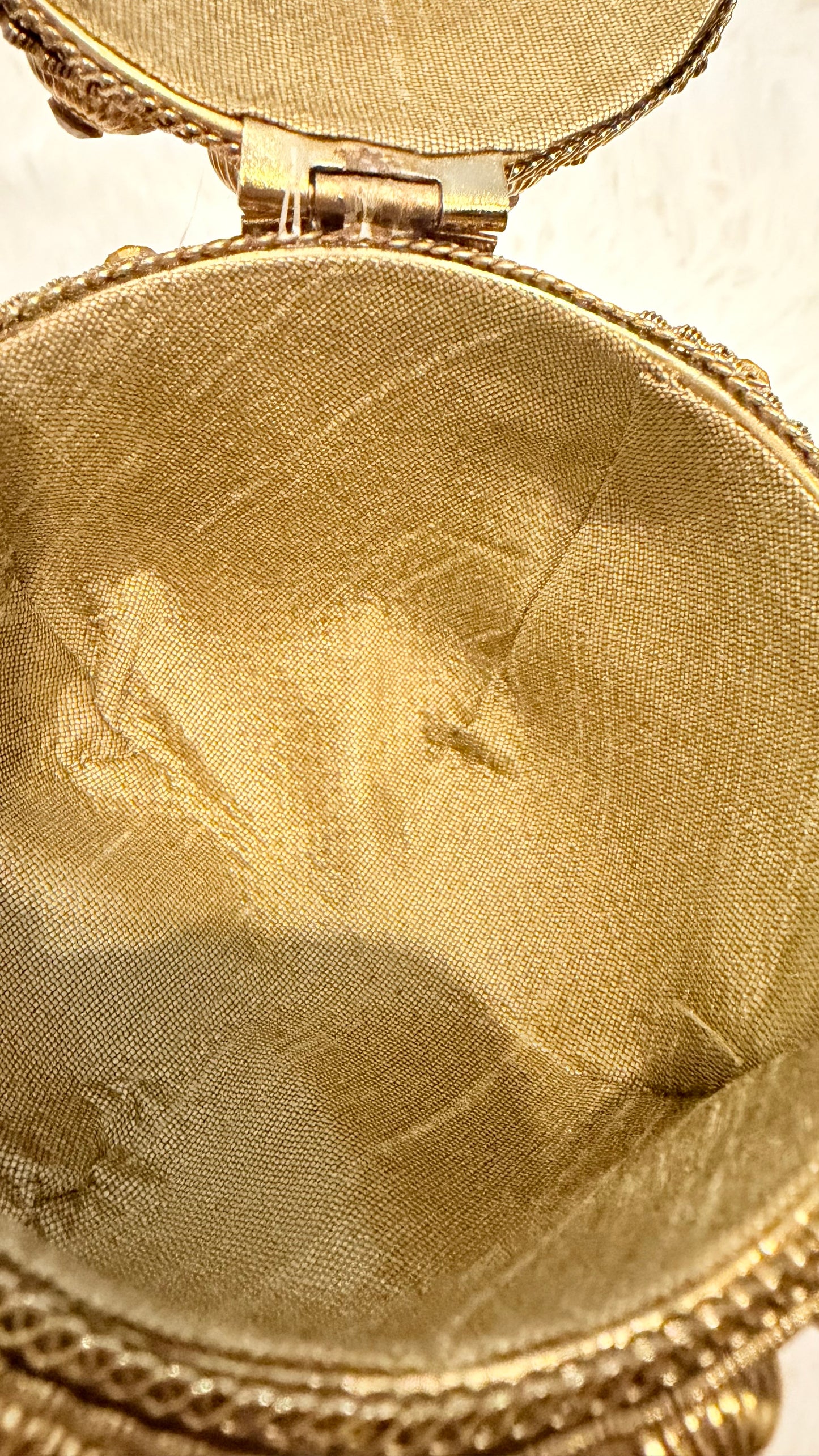 Metallic Evening Bag/Clutch with Beaded Strap