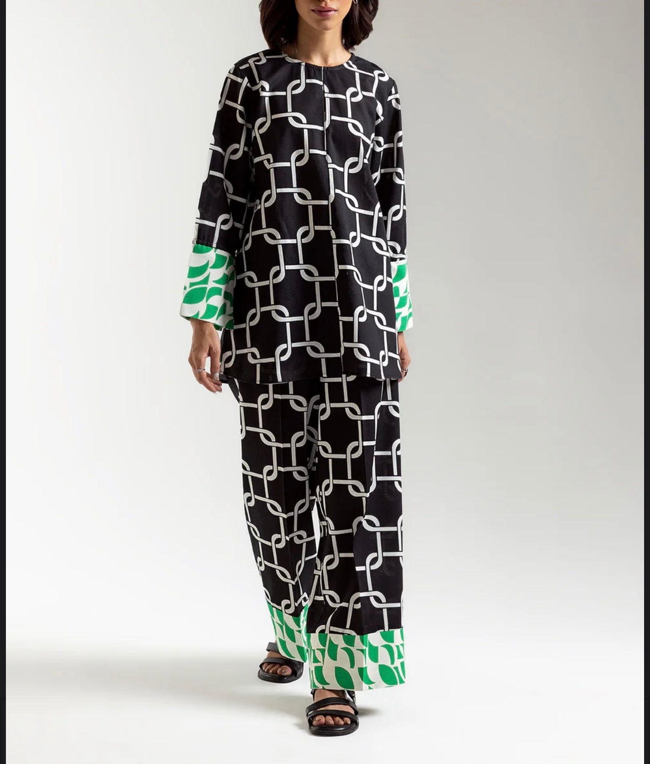 ETHNC Printed Suit Co-ord Set