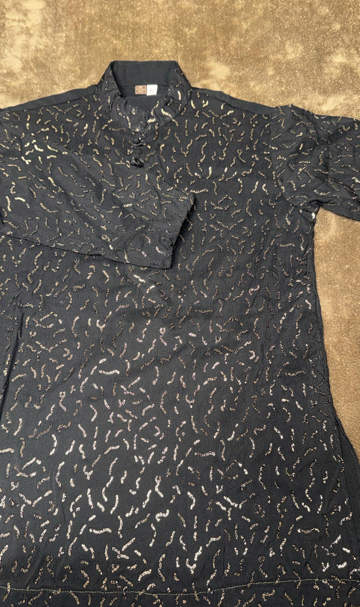 Boy’s Black Kurta with Gold Embellishments (3Y)