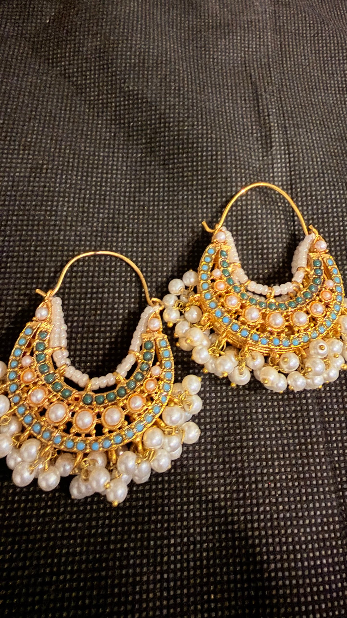 Crystal and Pearl Double Sided Traditional Earrings
