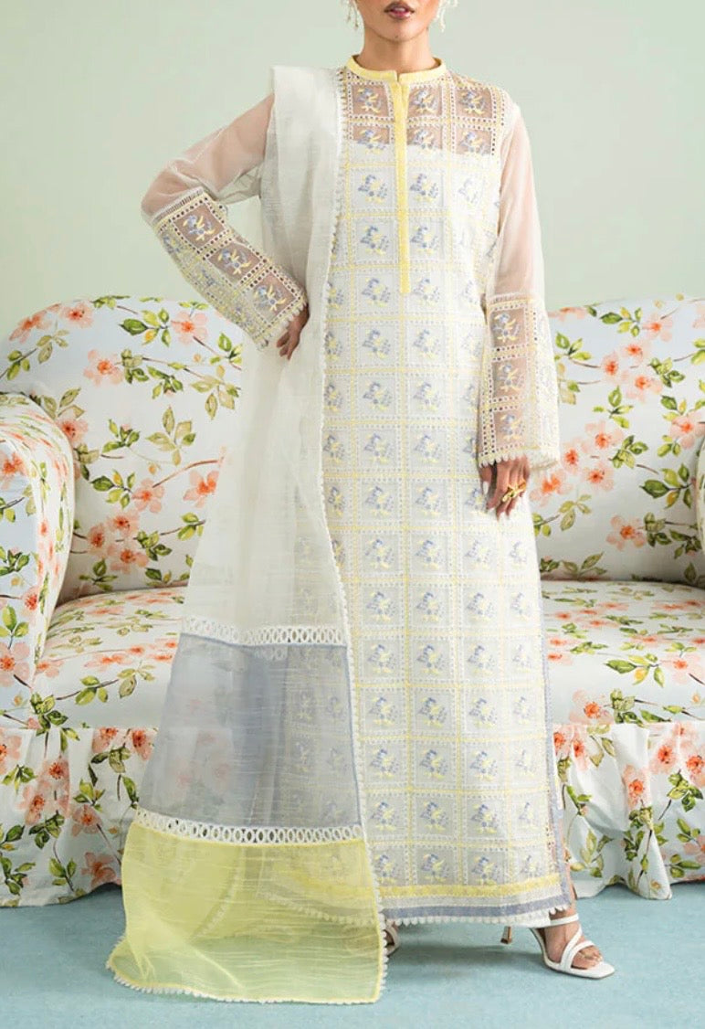Vanya Off-White Embroidered Shirt with Lace details