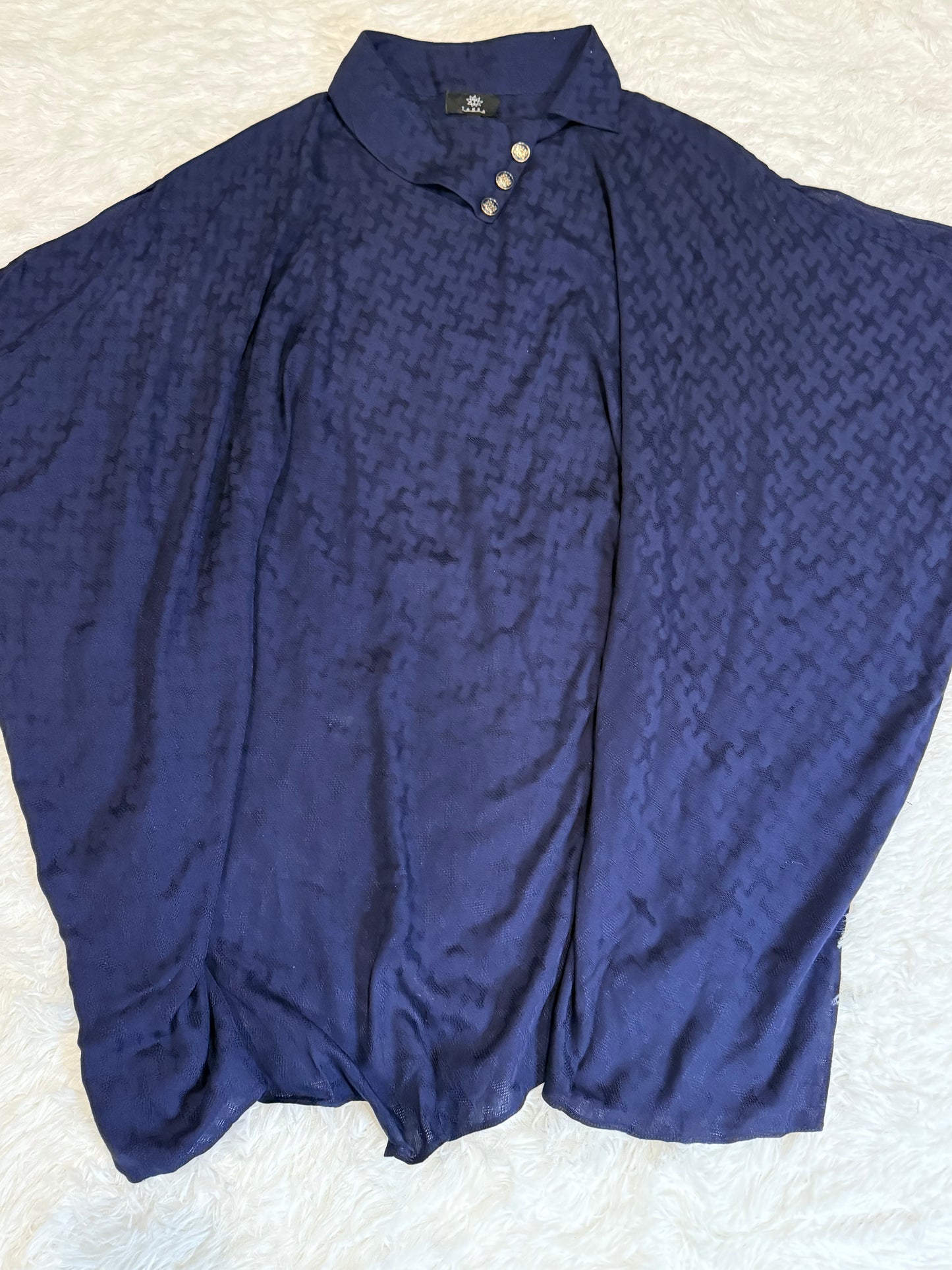 Tahra by Zainab Chottani Blue Poncho with Light Brown Pants