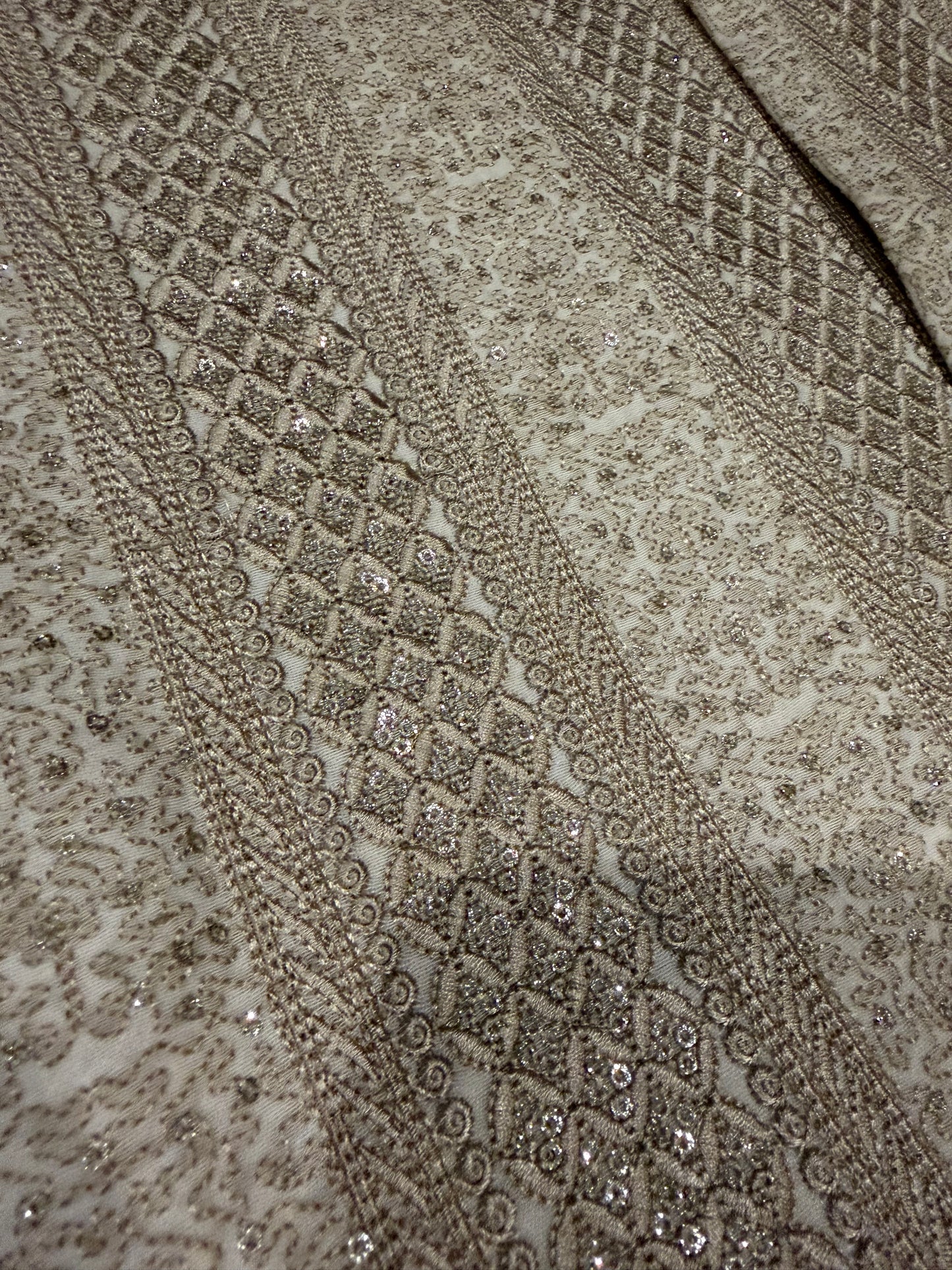 Golden & Cream Color Sherwani with Thread and Sequin Embellishments
