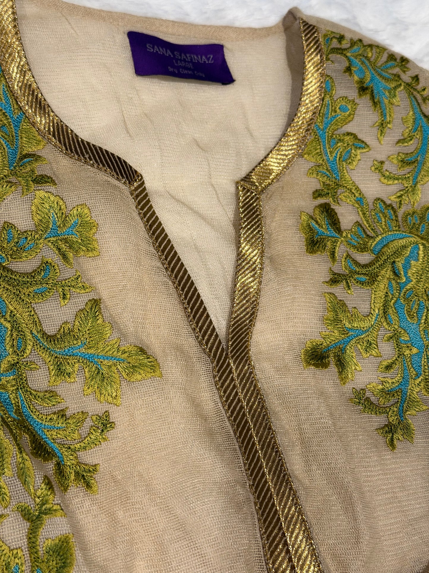 Sana Safinaz Beige, Heaviy Embroidered Shirt