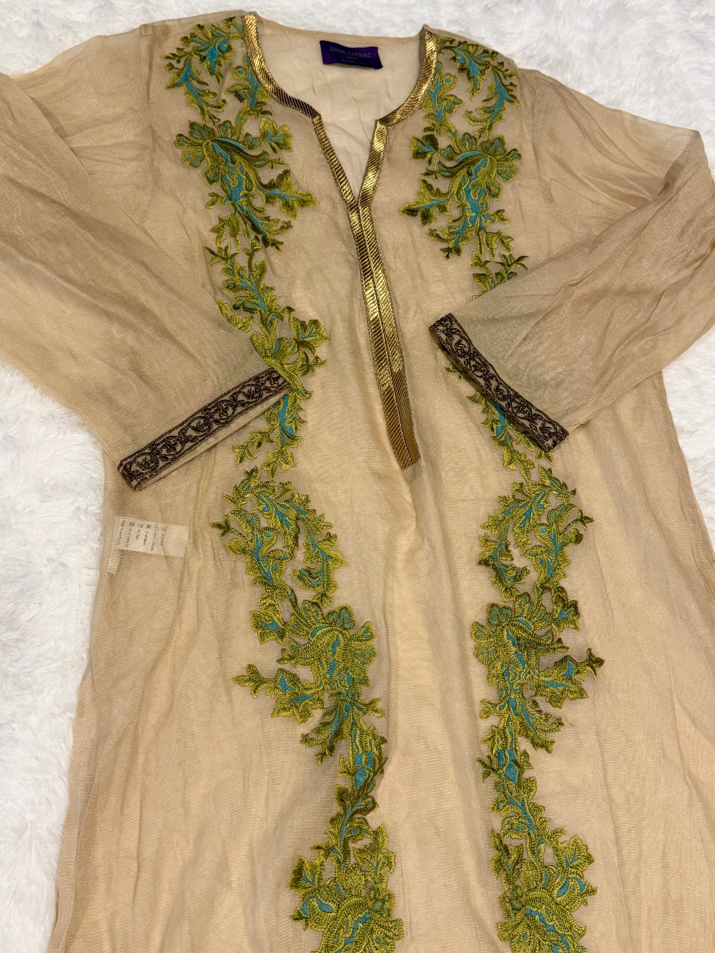 Sana Safinaz Beige, Heaviy Embroidered Shirt