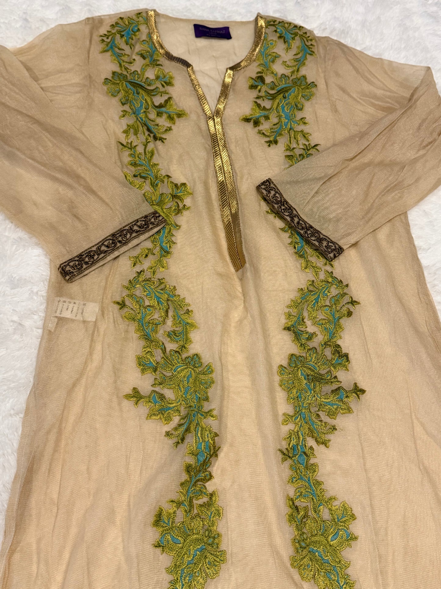 Sana Safinaz Beige, Heaviy Embroidered Shirt