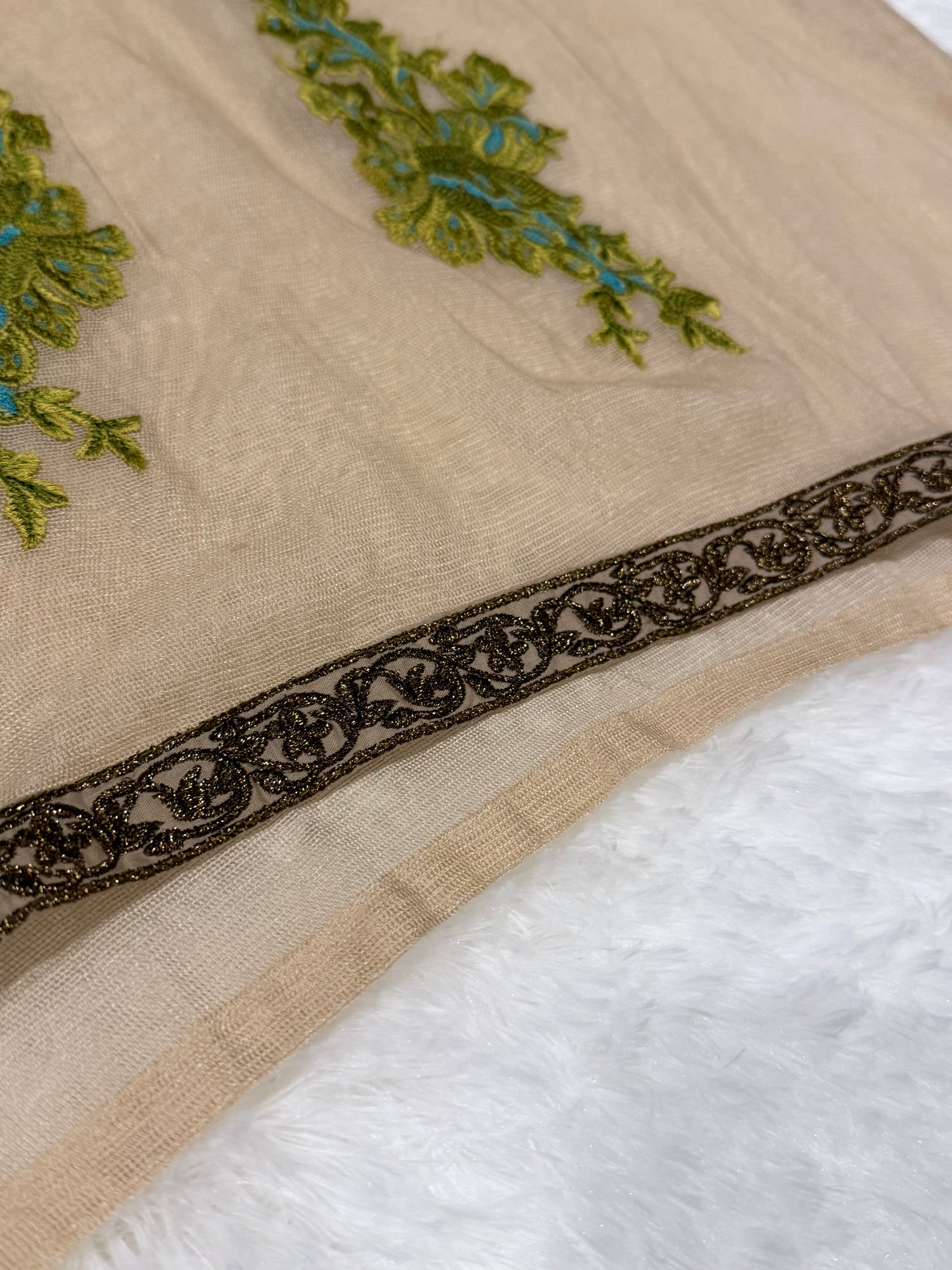 Sana Safinaz Beige, Heaviy Embroidered Shirt